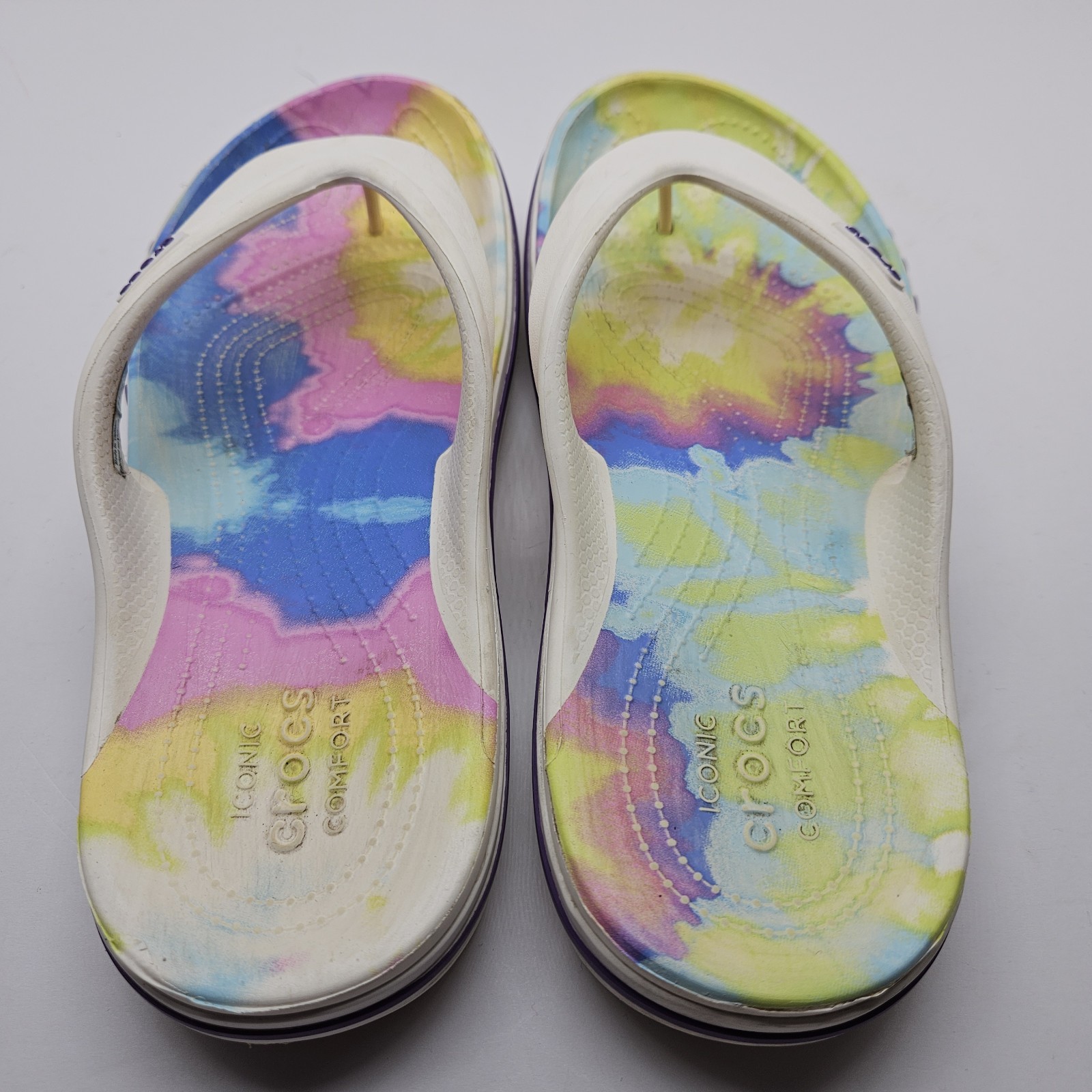 Crocs Bayaband Tie Dye Mania Flip Flops Shoe Thongs M7 W9