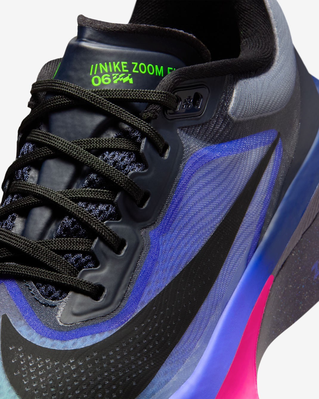 NIKE Women’s Zoom Fly 6 IO9566-400 Dark Obsidian Racer Blue Emerald Rise Black