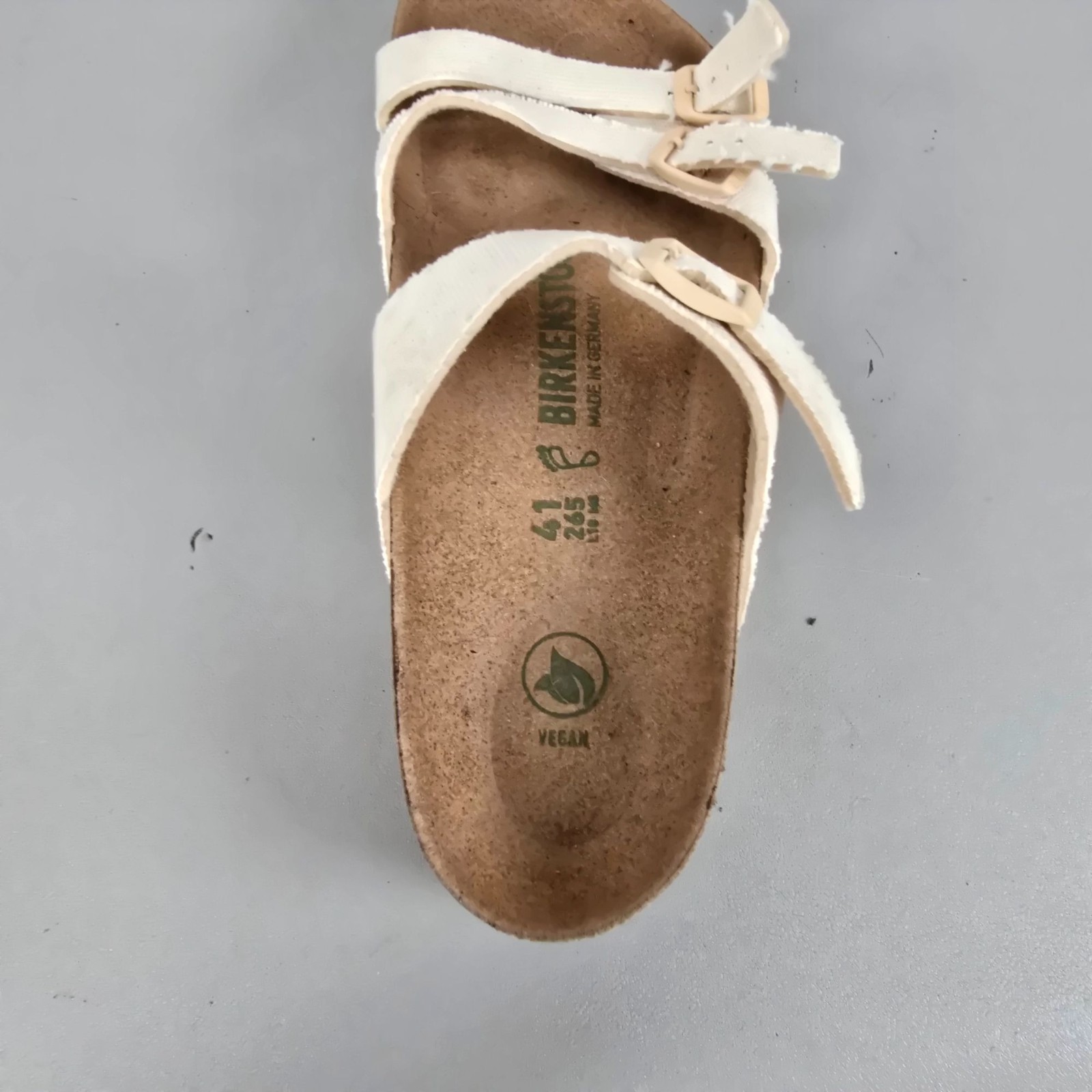 Birkenstock Franca Canvas Eggshell Textile Vegan Sandals Size 41 EU L10 Womens