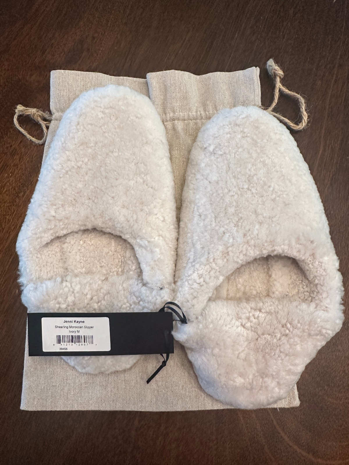 Jenni Kayne Moroccan Shearling Slipper Ivory Women’s Size Medium