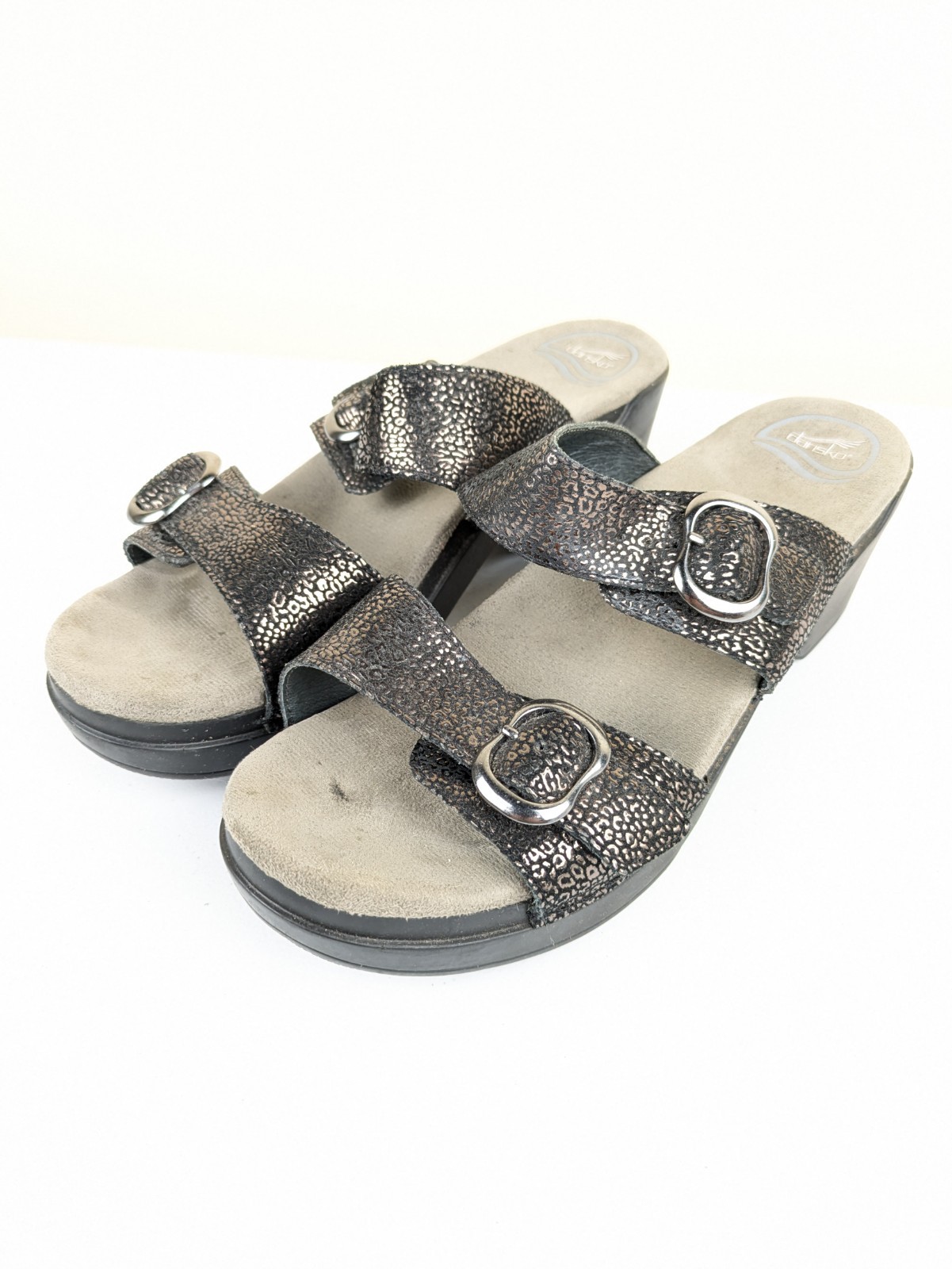 Dansko Sandals Womens SZ EU 40 US 9.5-10 Black Sophie Wedge Heel Comfort Shoes