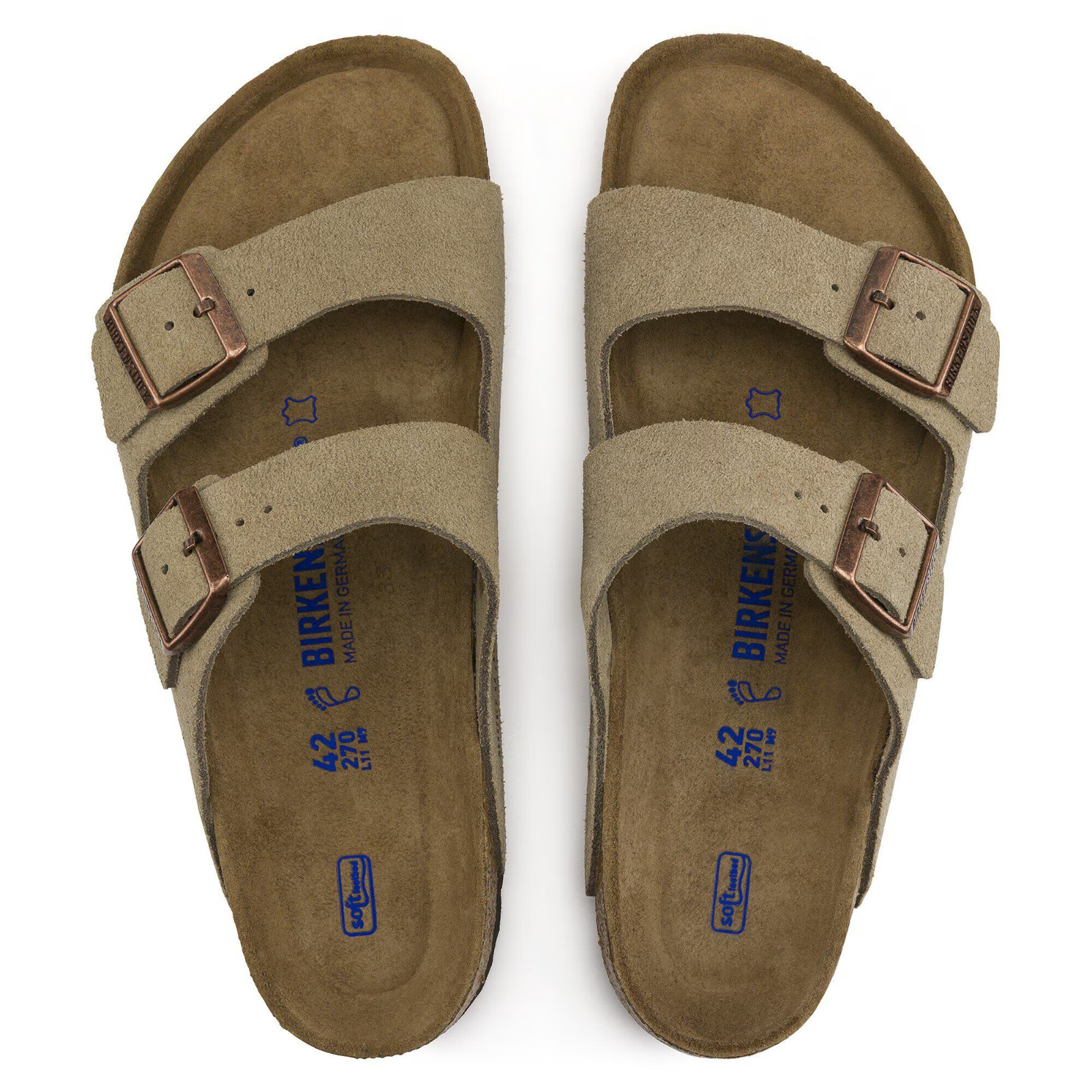 Birkenstock Arizona Soft Footbed Suede Leather Sandals Mink Mocha Taupe Black