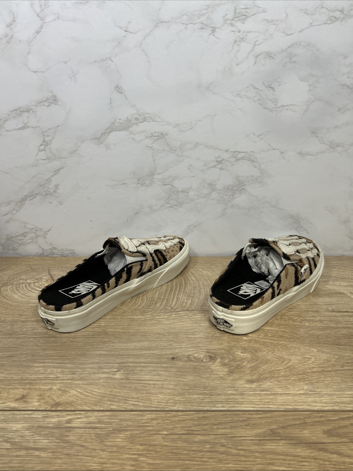 Vans Classic Slip On Mule Hazy Bones Skeleton Sneakers Women 721454 Sz 5.5 New