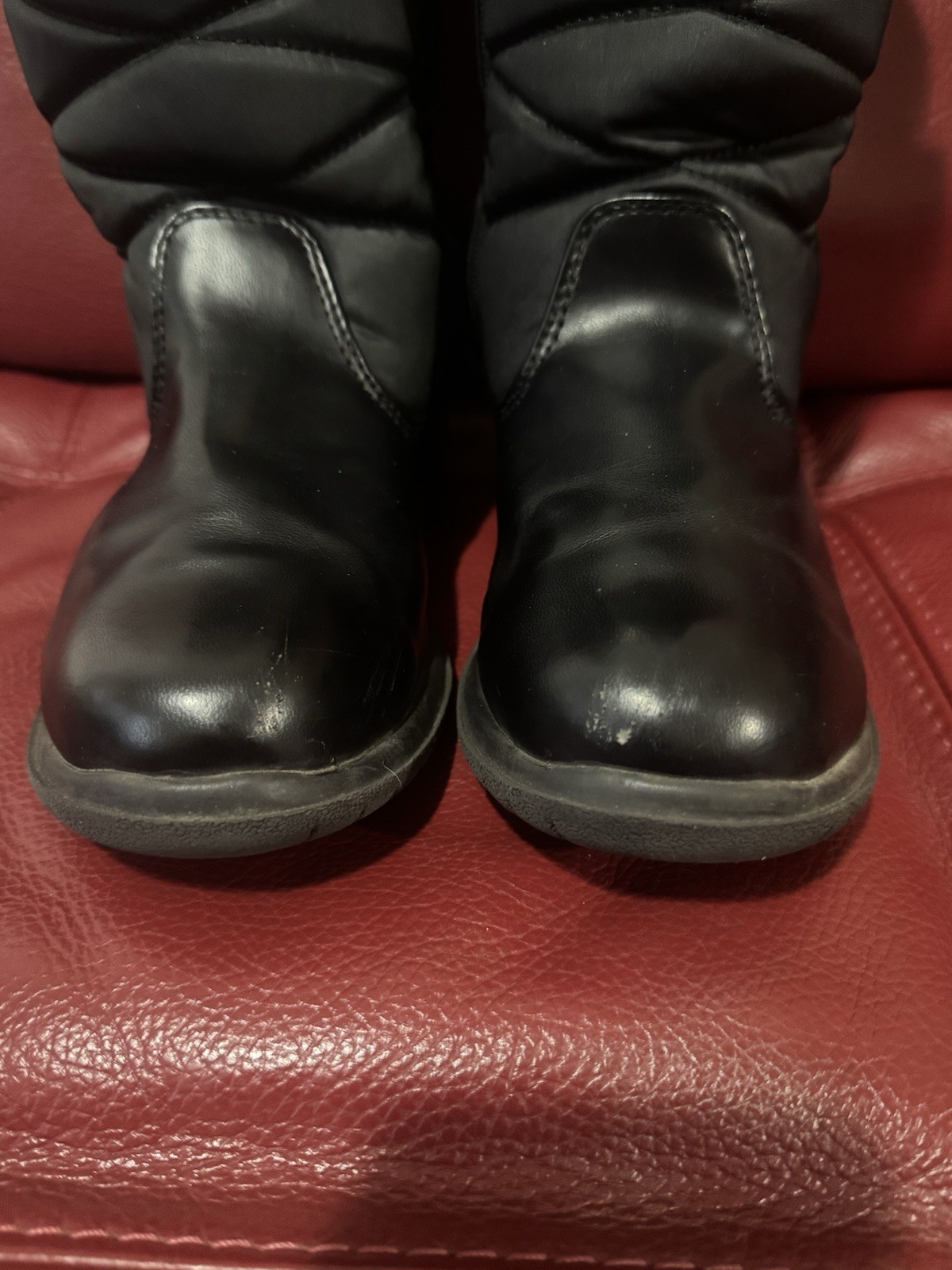 Totes Women’s Black Mid-Calf Boots Size 8.5 Side Zip Faux Fur Lined