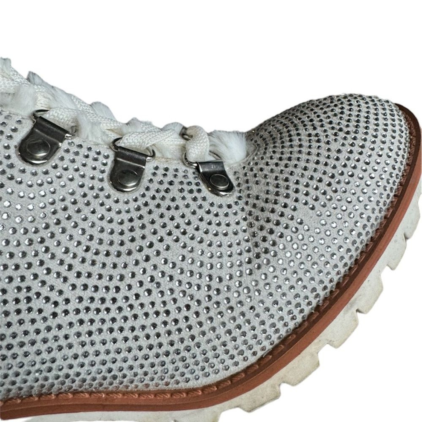 Nannette Lepore Anais Bootie Rhinestone in Winter White Size Womens 7M