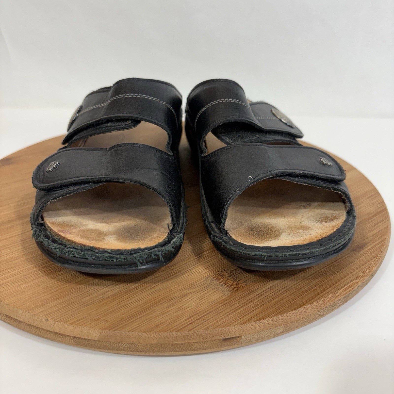 Finn Comfort Sansibar Sandal Medallion Womens Size EU 40D / US 8.5 Black Leather