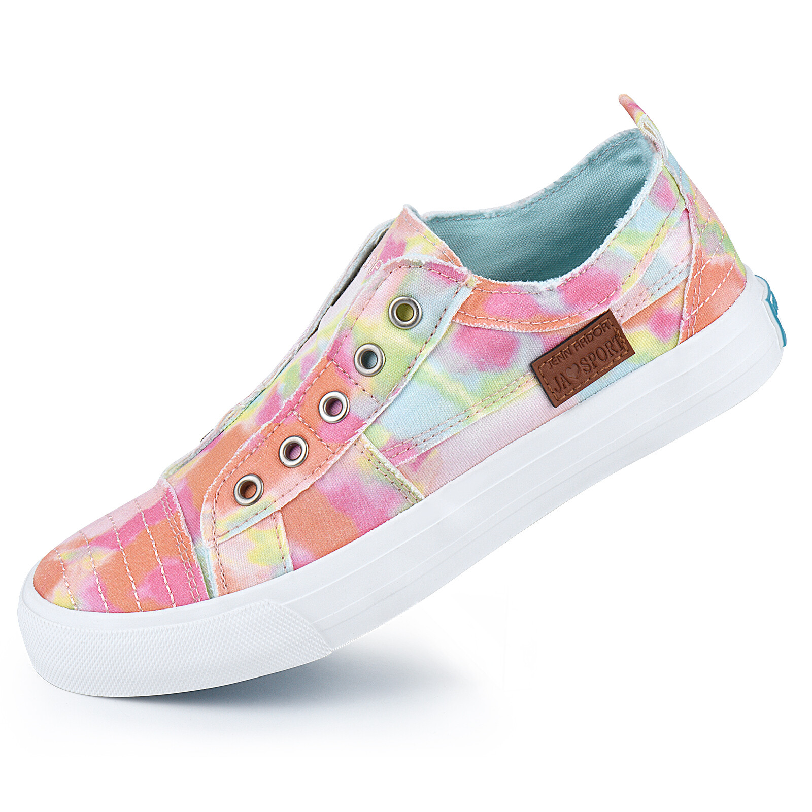 Womens Slip On Fashion Sneakers No Laces Casual Canvas Flats Tennis Walking Shoe