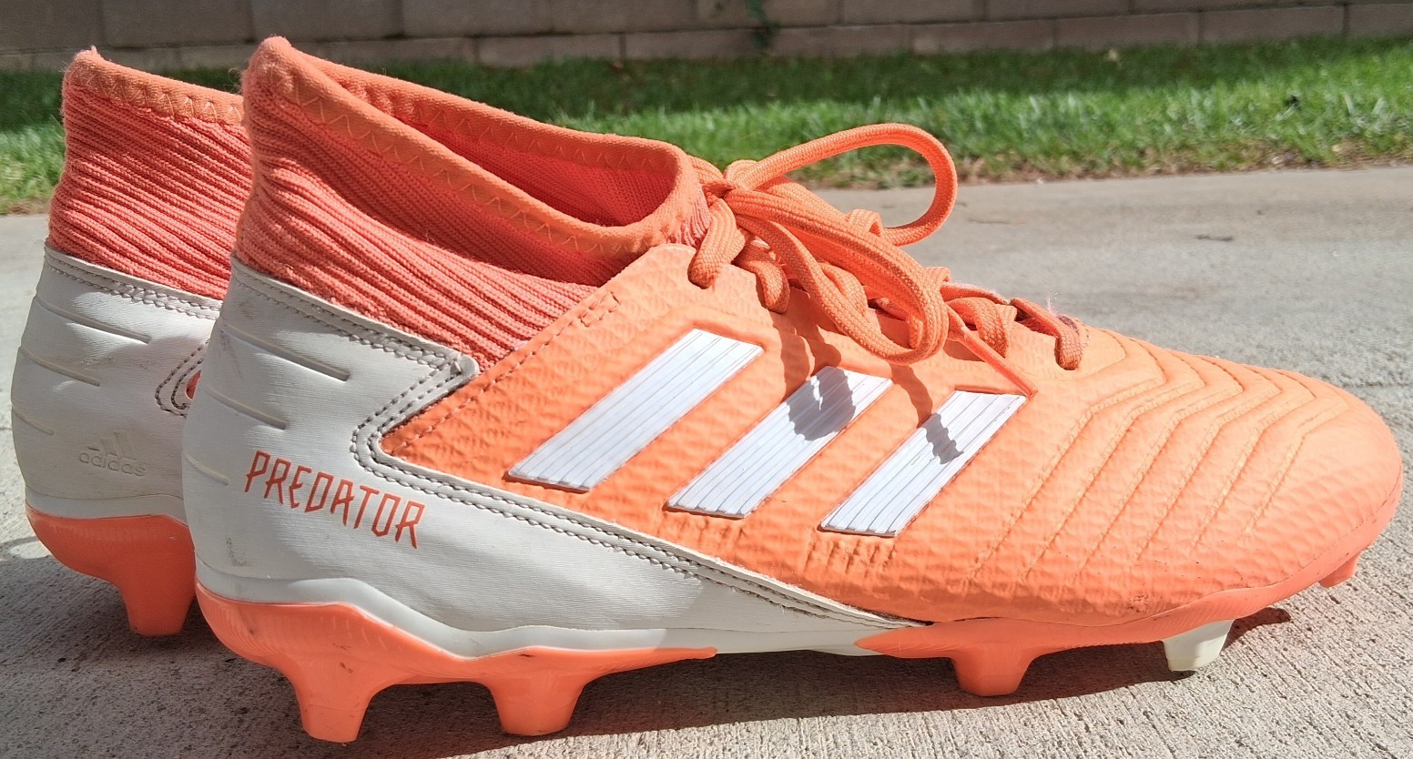 adidas Predator 19.3 FG Mid Top Orange/White Lace-Up Soccer Cleats G25819