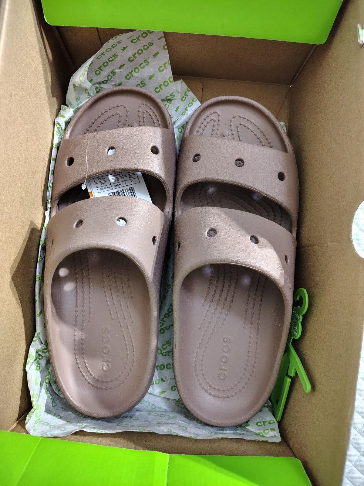 Crocs Classic Sandal V2 In Latte Brown Color Double Strap Design Unisex M10 W12