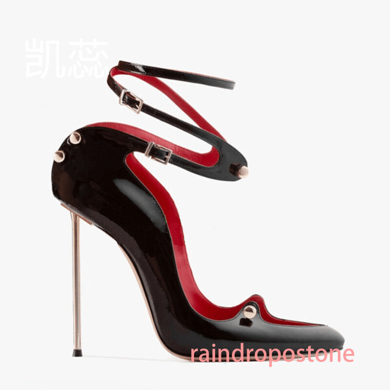 Women’s Summer Sandals Pointed Metal Decoration Stiletto High Heels Shoes 34-45