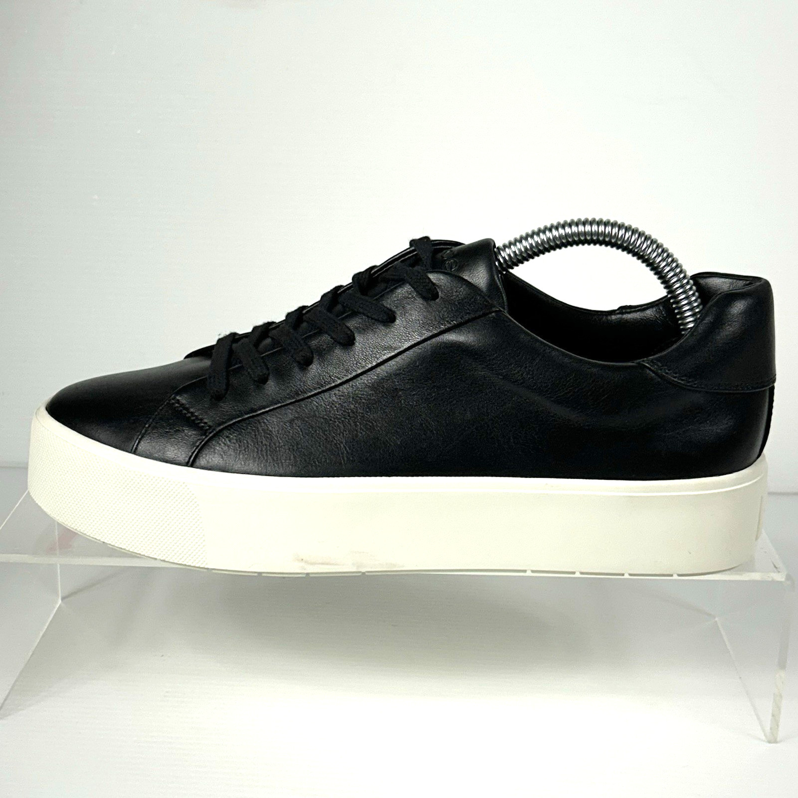 Vince. Size 8.5 Leather Platform Lace Up Sneaker NEW Black White Benfield $199