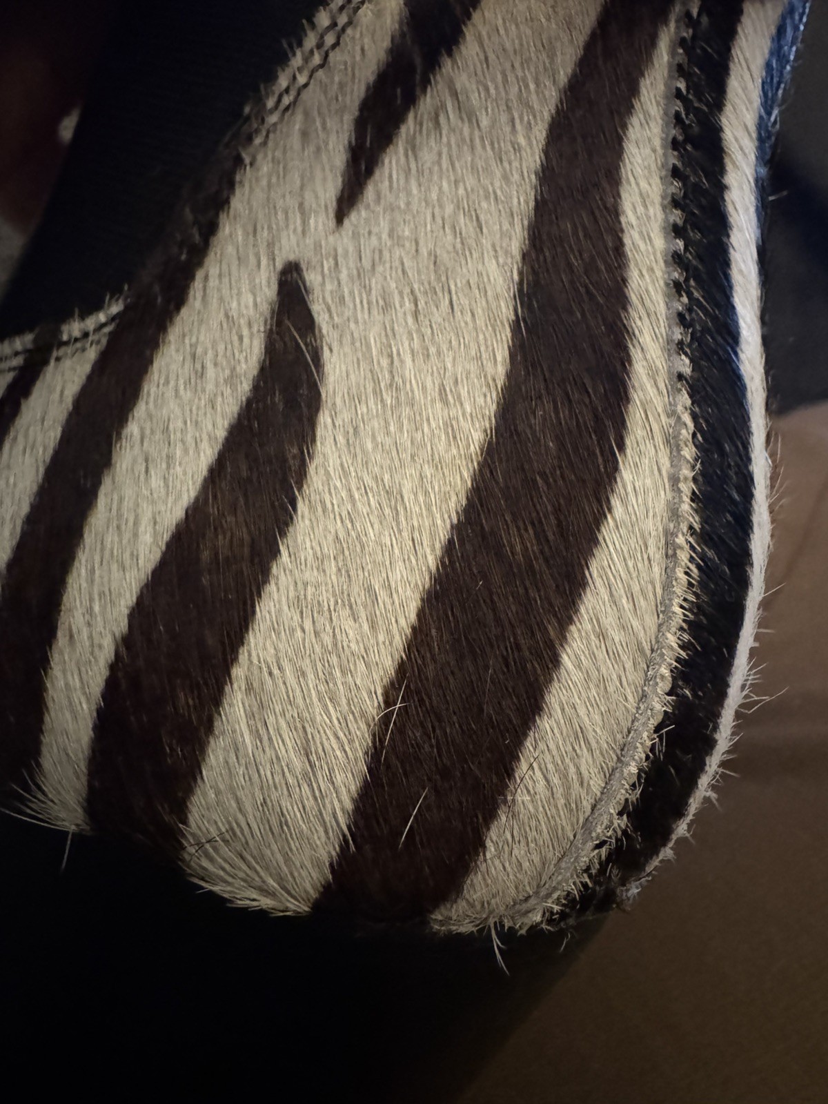 Y2K Soles Zebra Haircalf Chelsea Ankle Boots Women’s 7 Chunky Block Heel Vintage