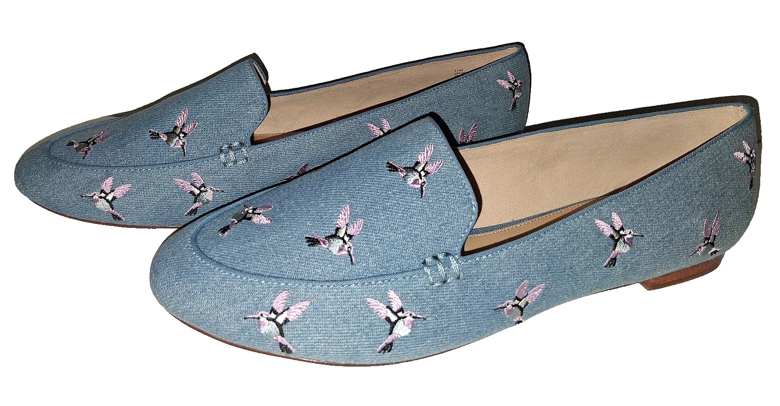 NEW Talbots Ryan Embroidered Hummingbird Cotton Loafers Womens Size 11