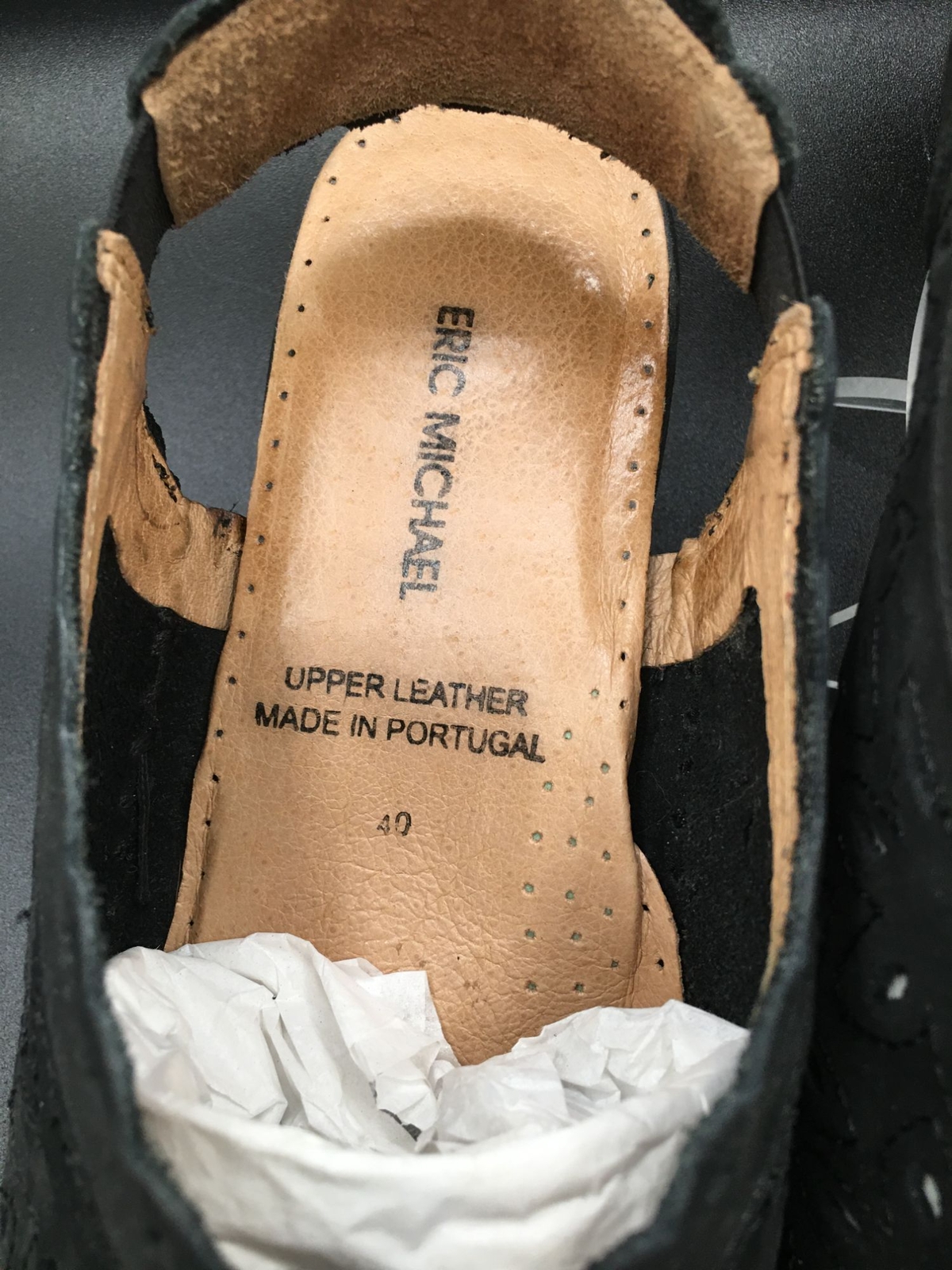 Eric Michaels Women’s Suede Leather Shoes Size 40 / 7M Black «MISTY»
