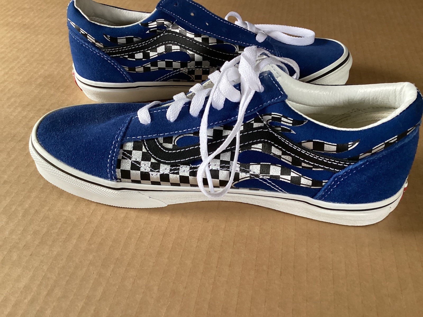 New Vans Pair of Sneakers -Off The Wall Teen/Juniors Size 6.5 Blue/White Checker