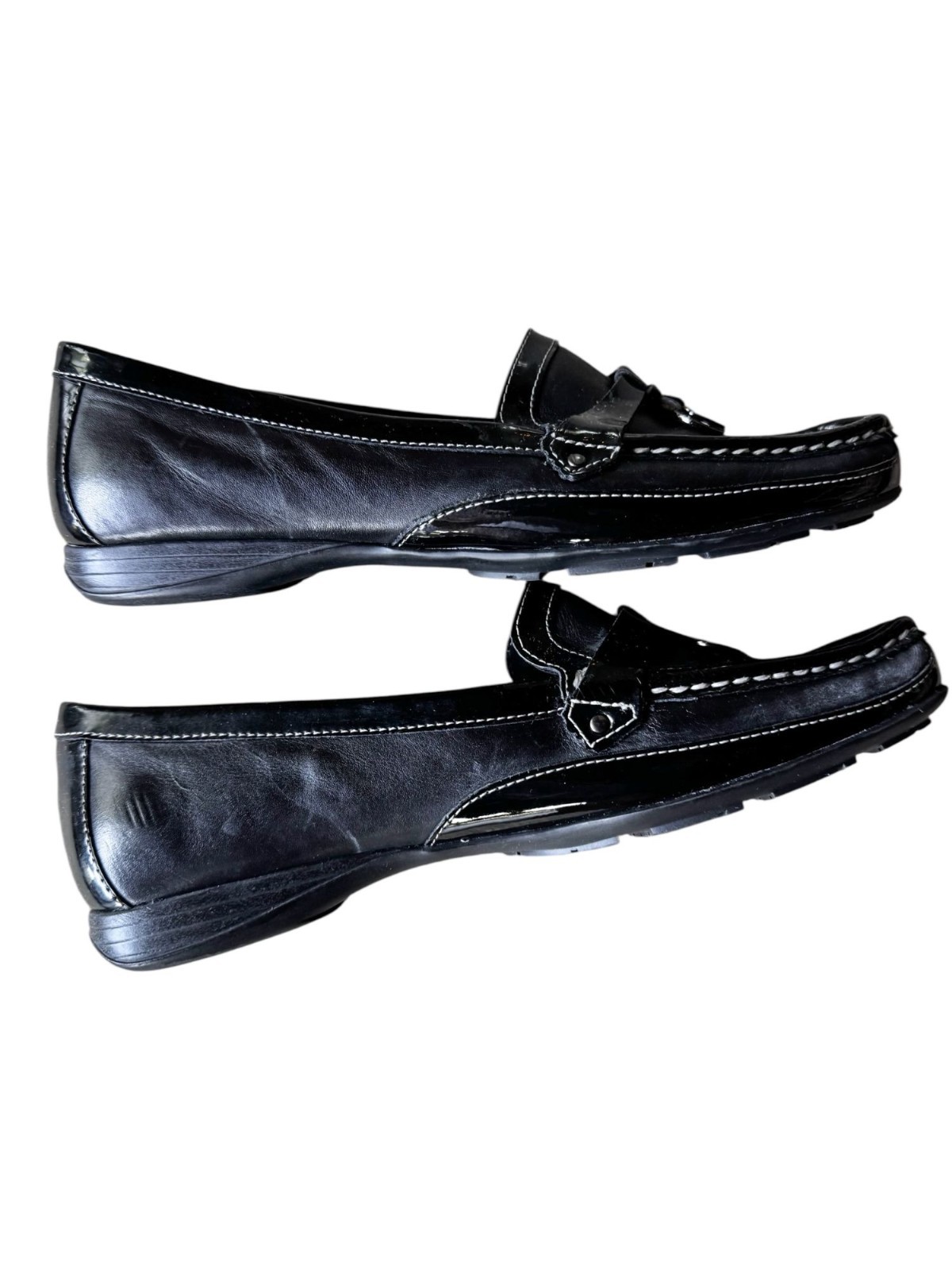 Etienne Aigner Wren Black Leather Loafers Women’s 7.5M Slip-On Casual Travel