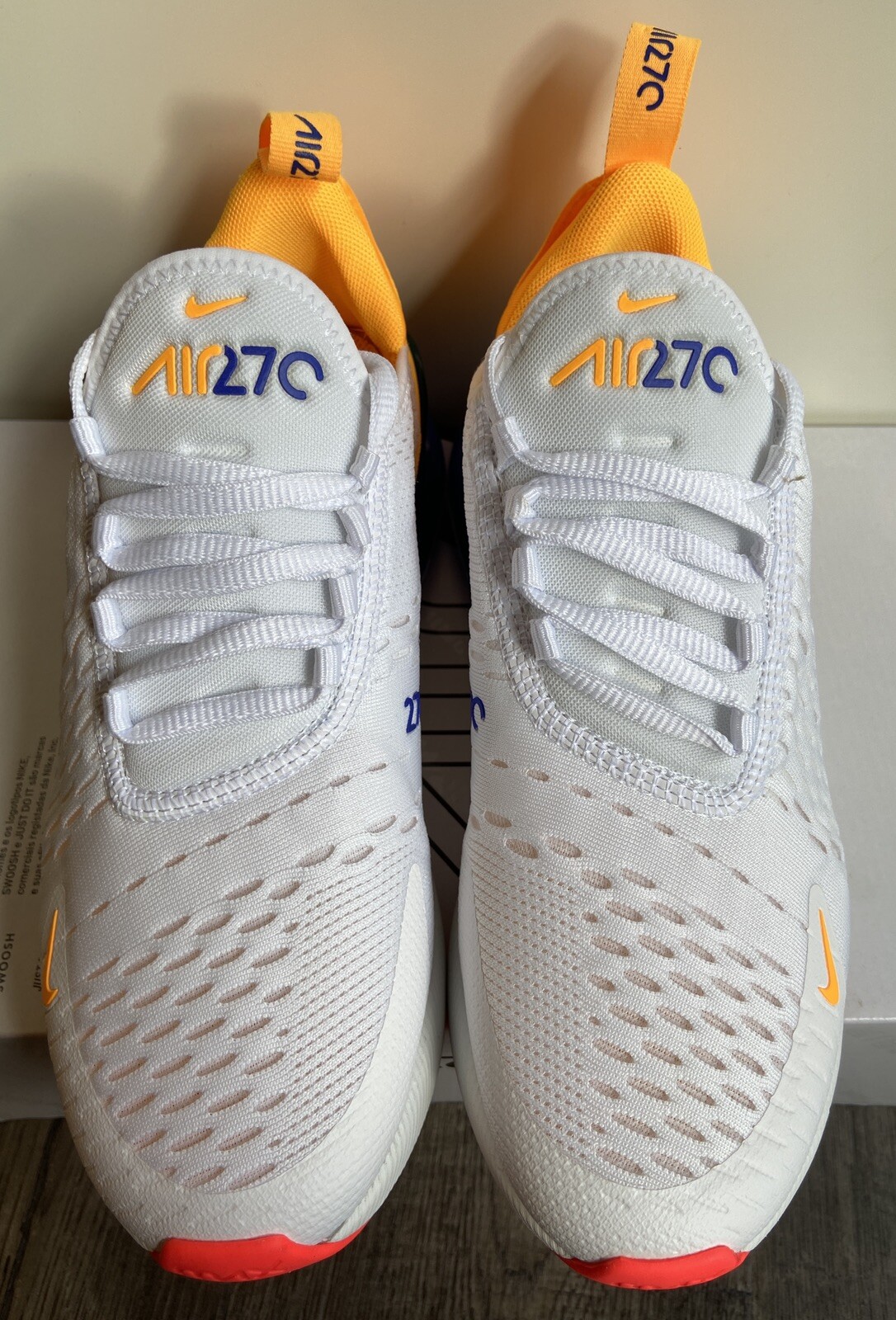 Nike Air Max 270 «Philippines» White Laser Orange AH6789-105 Women’s Sz 6 NoLid