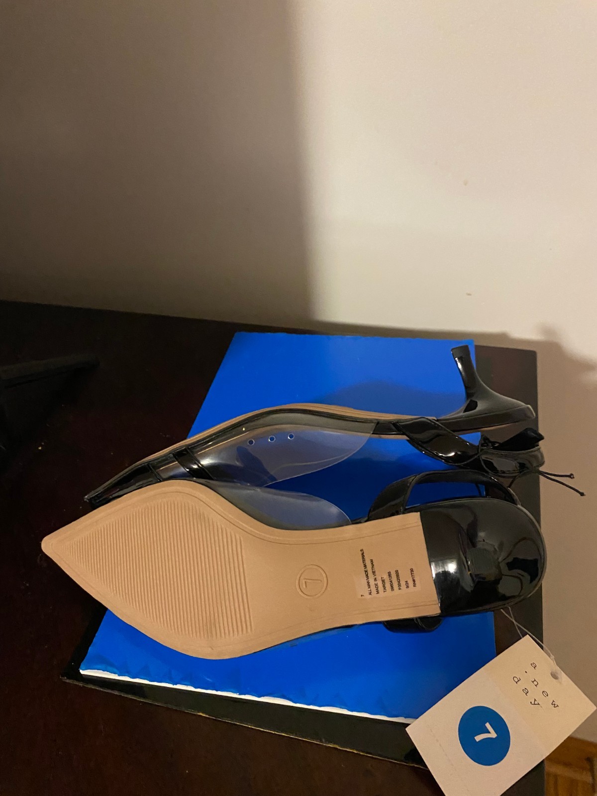 BRAND NEW WOMEN’S SIZE 7 A NEW DAY BLACK ELEANOR SLINGBACK KITTEN HEELS