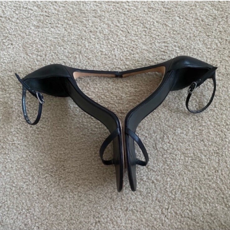 Stuart Weitzman Nudistsong Black Nappa Leather Sandal Size 10