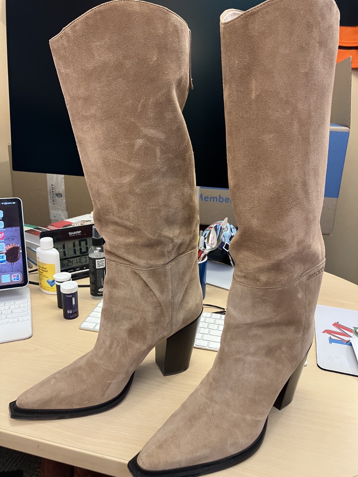 Jimmy Choo Boots Natural Suede