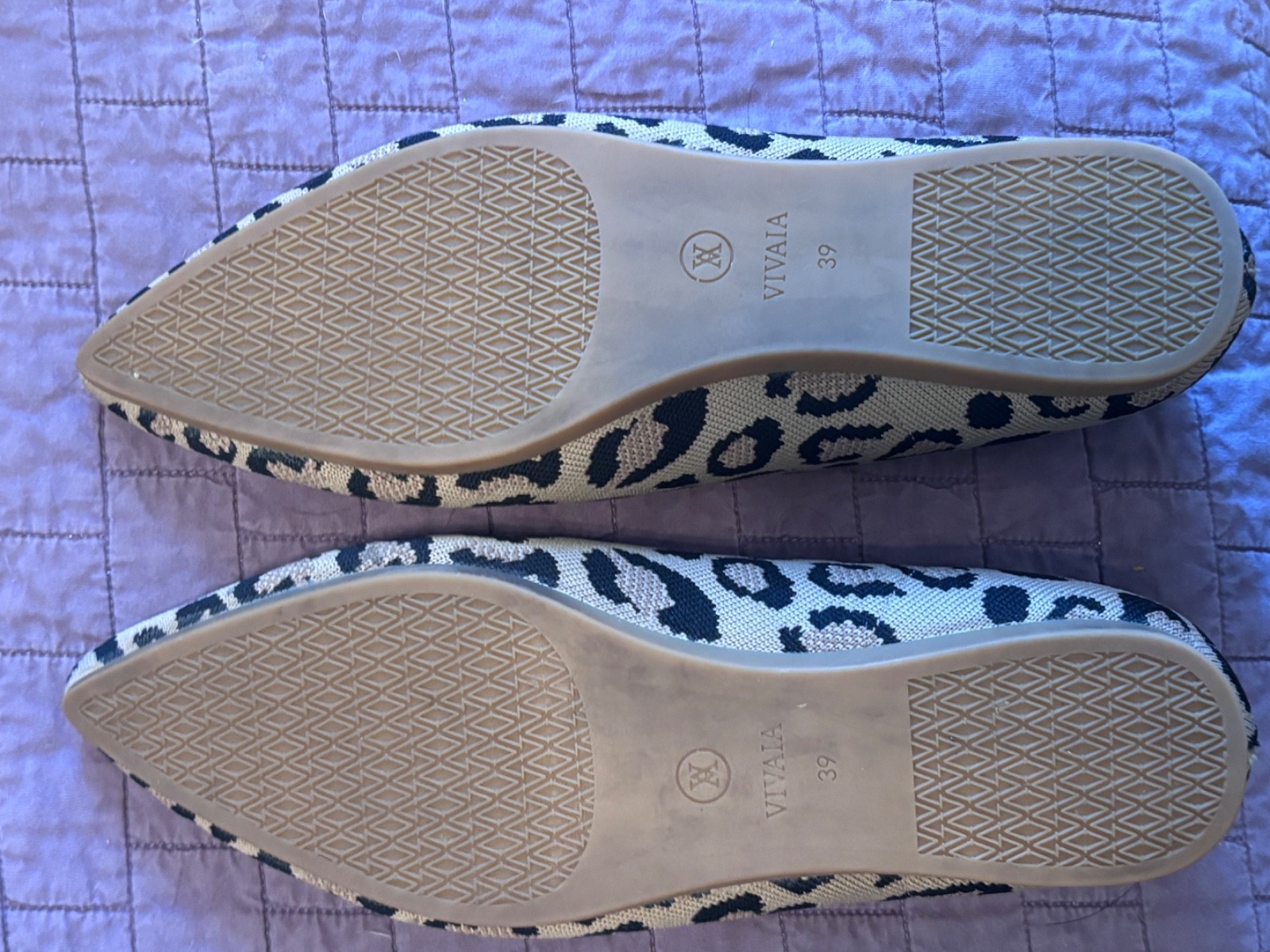 Size 8/39: Leopard Vivaia Pointed Toe Flat