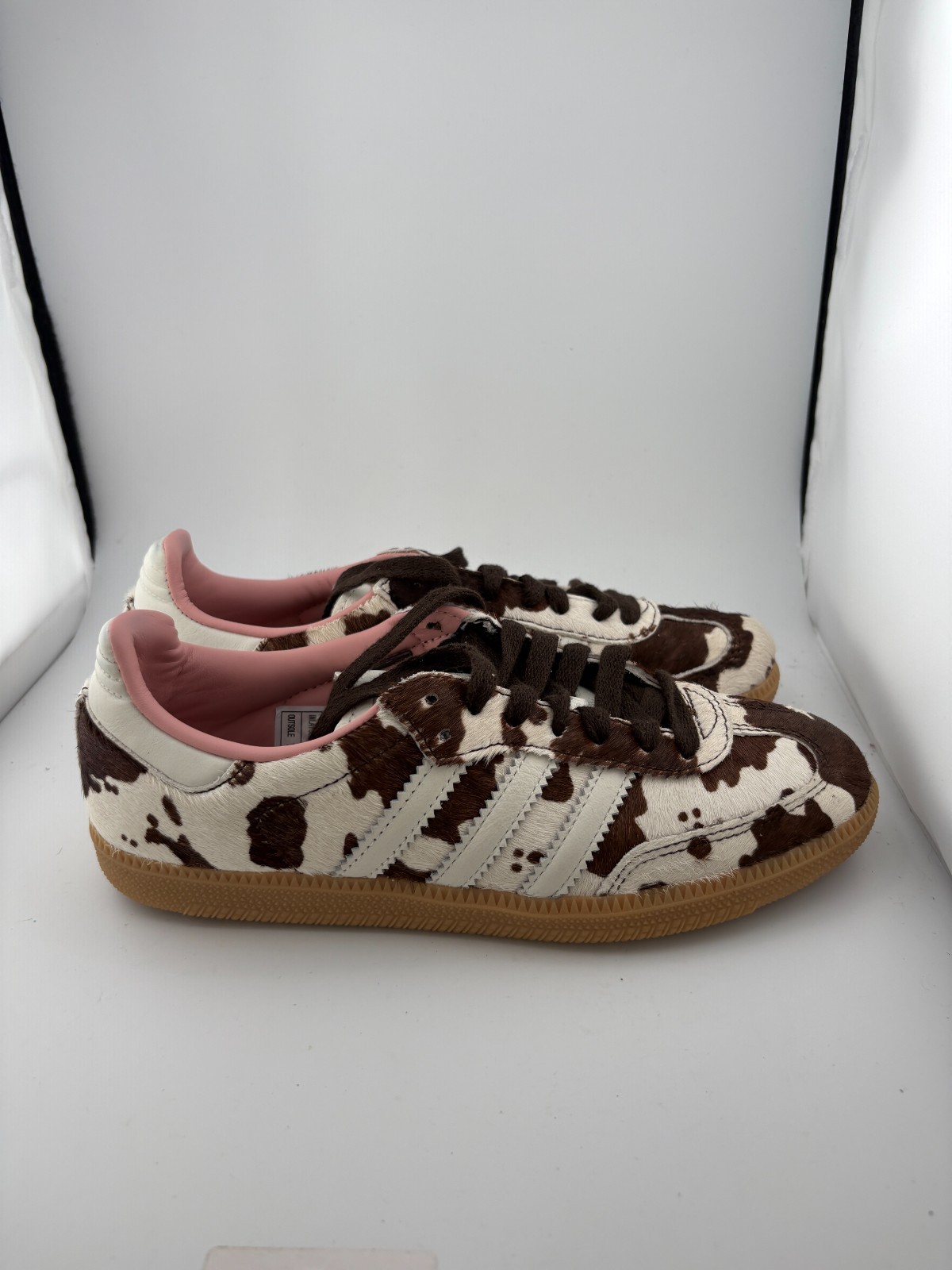 WORN adidas Samba OG Cow Print JR1256 Size 7W NO BOX