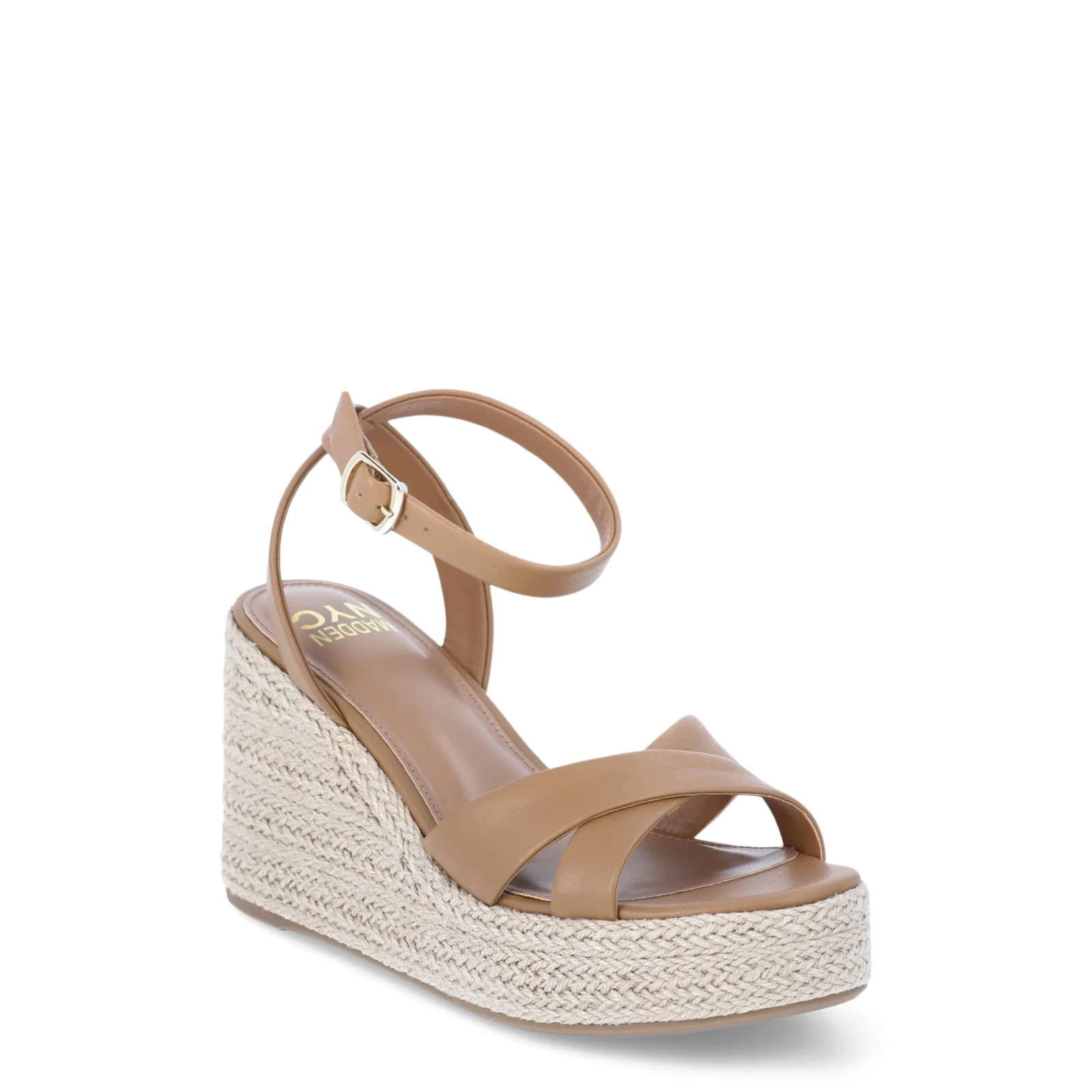 Madden NYC Women’s Strappy Wedge Sandals, Size 8.5, Medium Width, 3.82″ Heel
