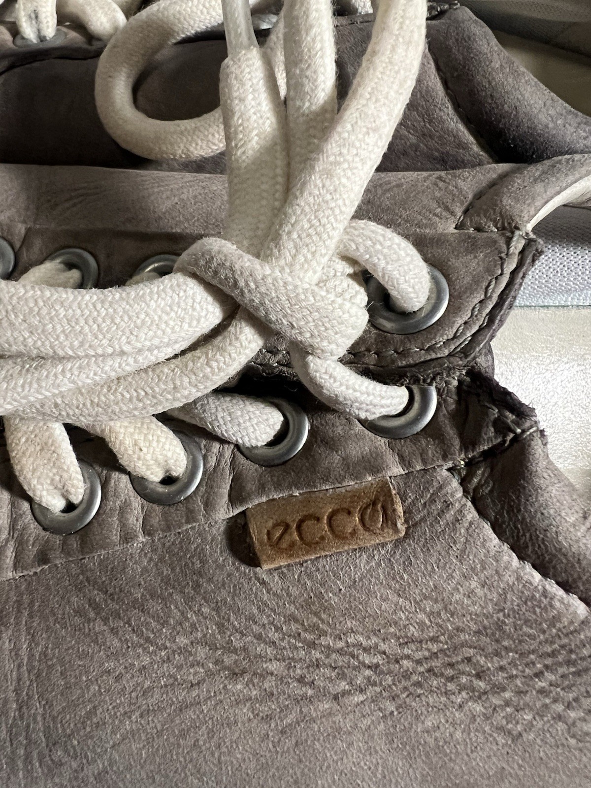 Ecco Shoes Women 7 Brownish/Taupe Laces Made Indonesia Euro 38