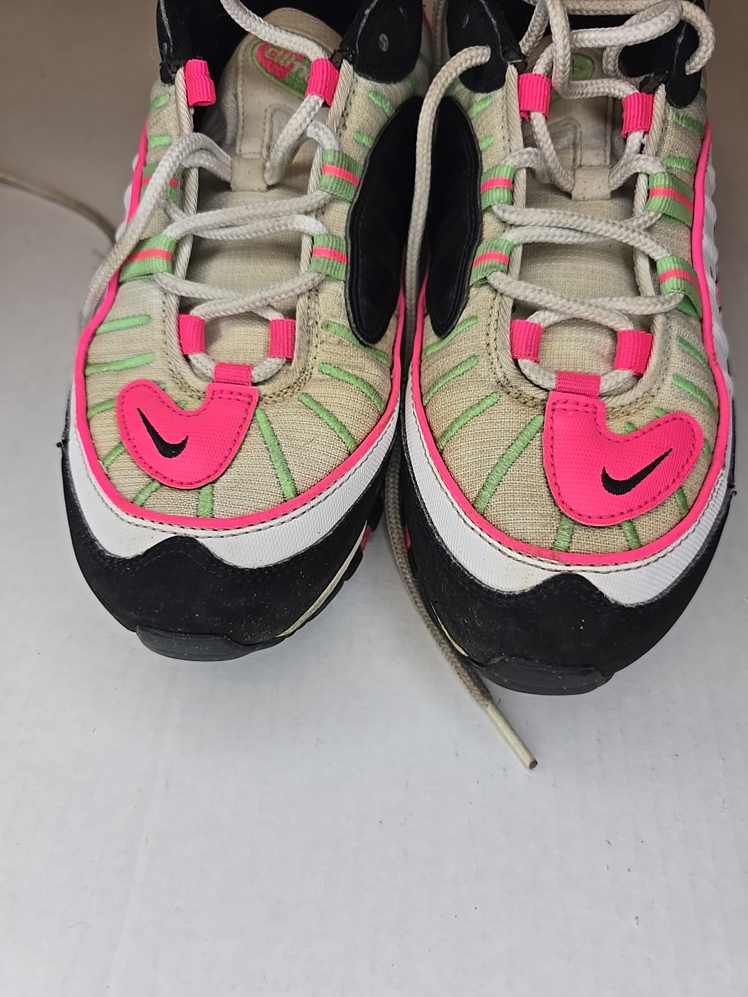 Women’s Nike Air Max 98 Watermelon Pink White Green Black CI3709-101 Size 9.5