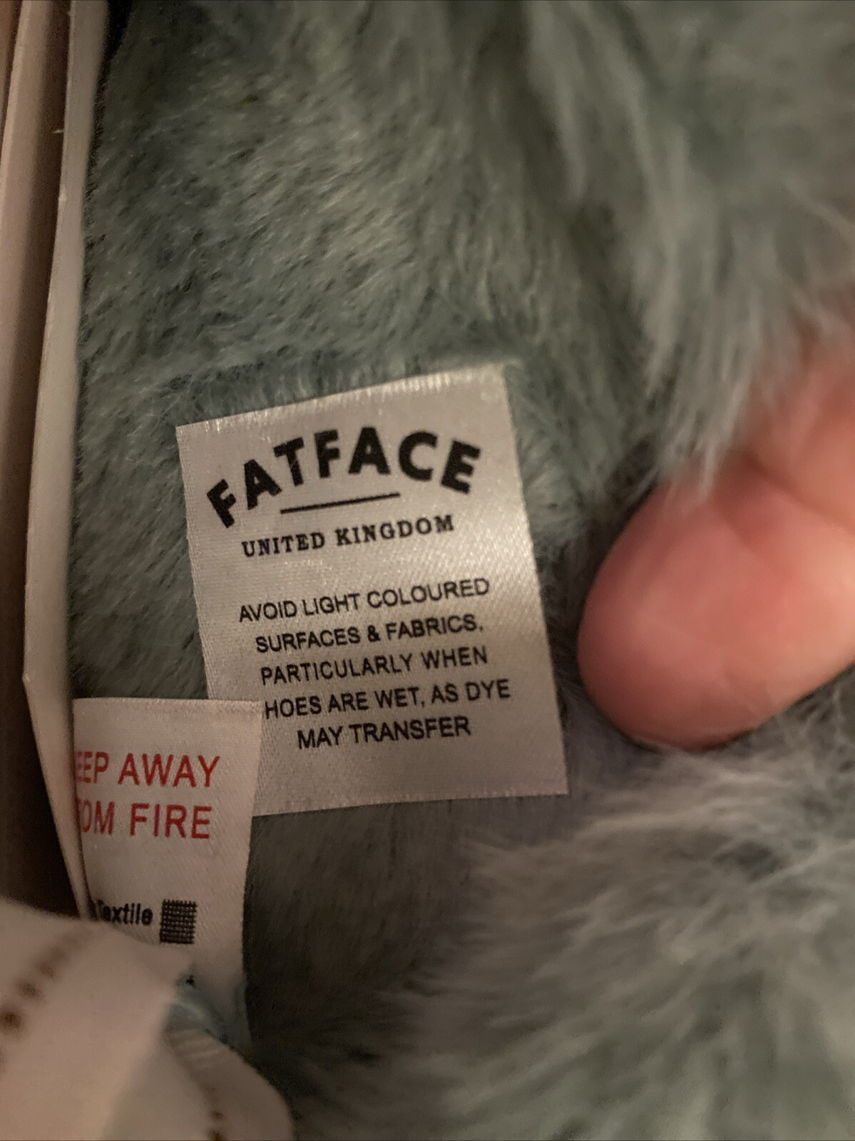 FATFACE Freya Boot Slippers, Teal Green, Size S 36-37, United Kingdom, Washable