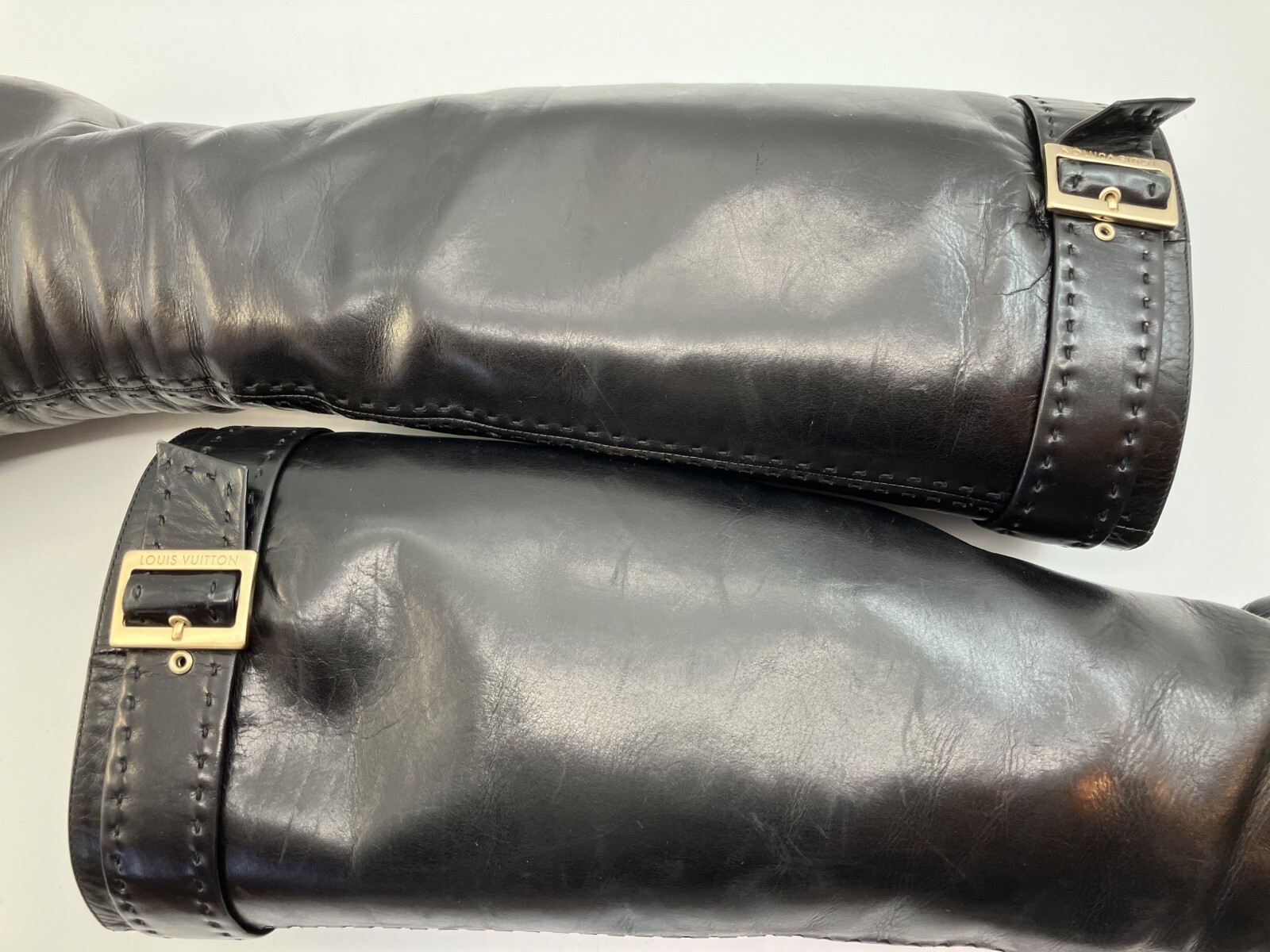 LOUIS VUITTON leather long boots black (EU 35.5)(US 5.5)(22.5 cm)(8.86 inch)…