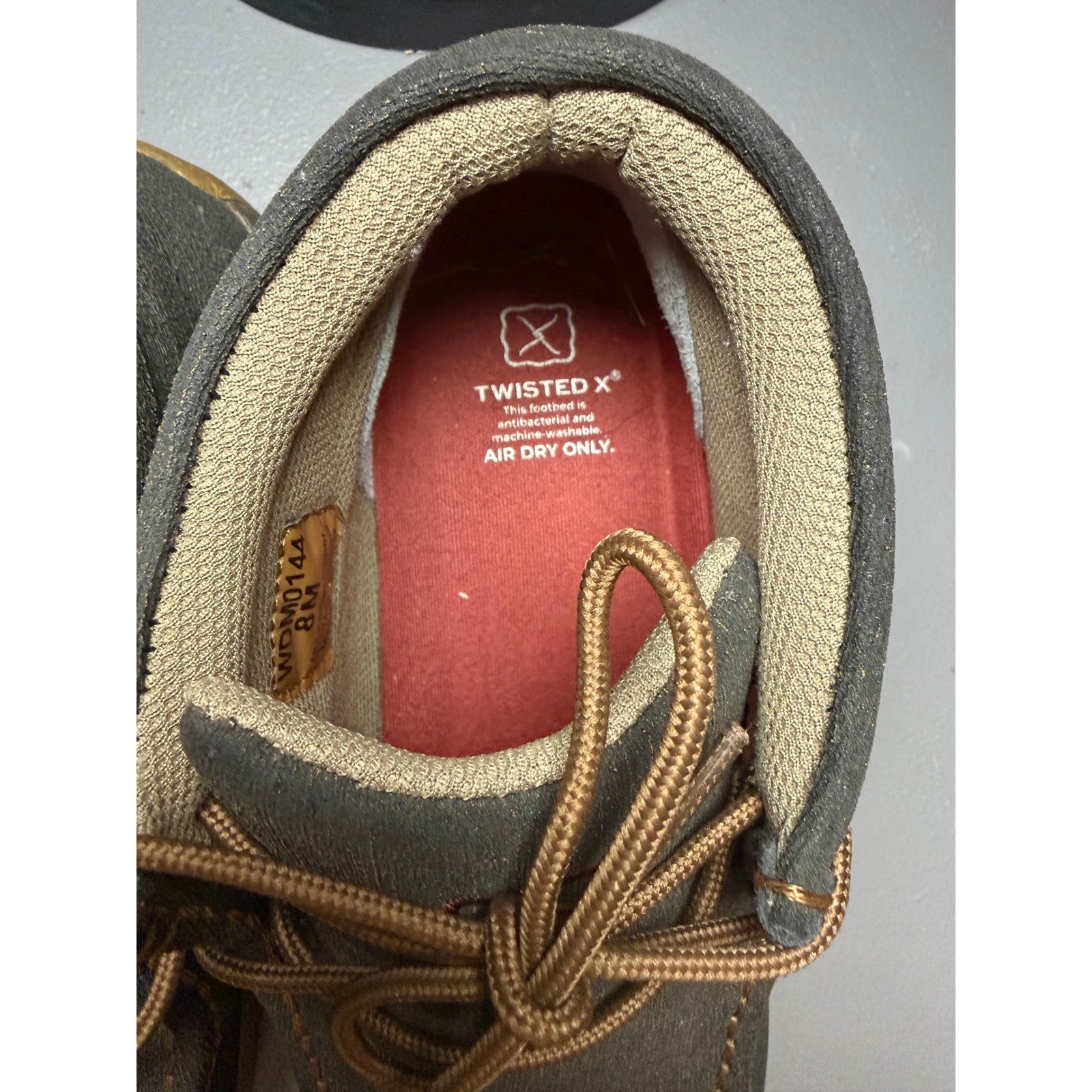 Twisted X Driving Moc Chukka Boots Womens Size 8M Charcoal Grey Leather WDM0144
