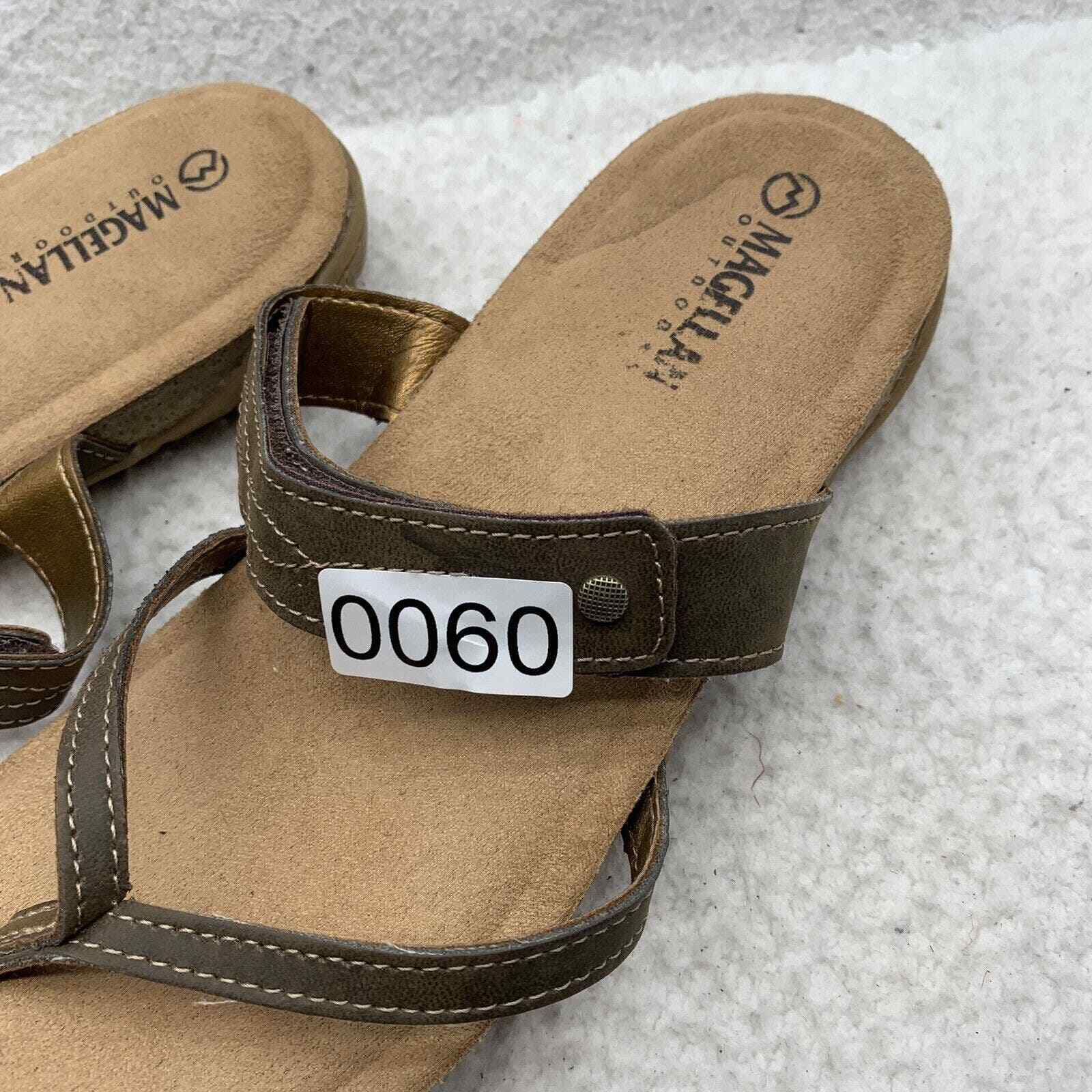 Magellan Outdoors Sandals Womens 11 Strappy Flip Flop Thong Tan Brown Summer