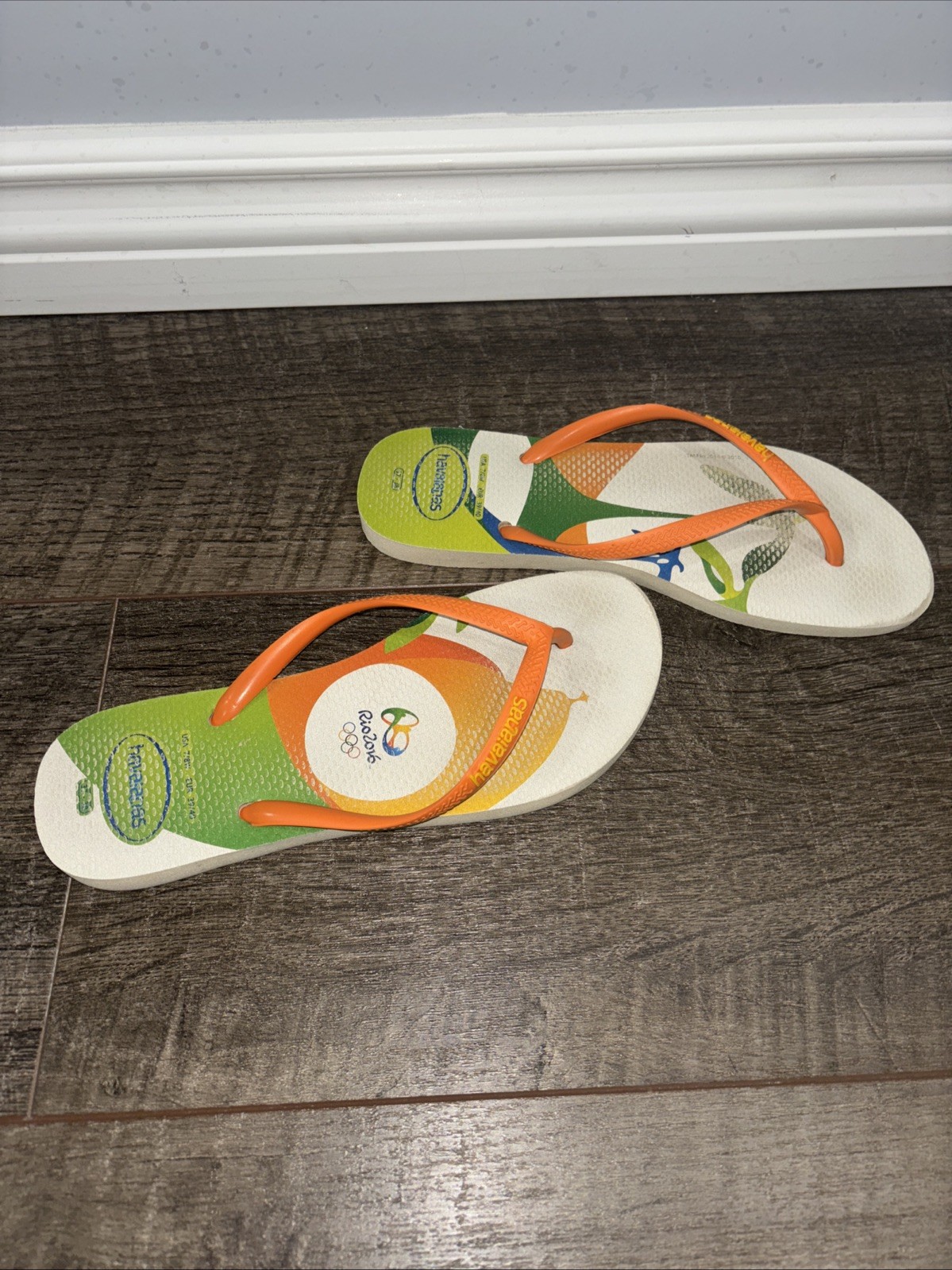 HAVAIANAS Rio 2016 Women’s 37/38 Olympics Flip Flops Slim Thongs collectible