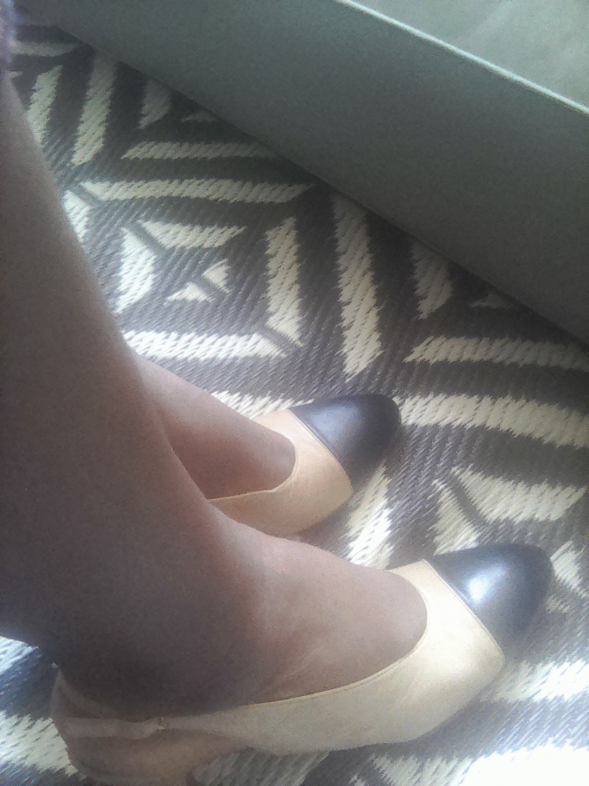 Authentic Chanel Tan & Navy Slingback Shoes Make Your Best Reasonable Offers