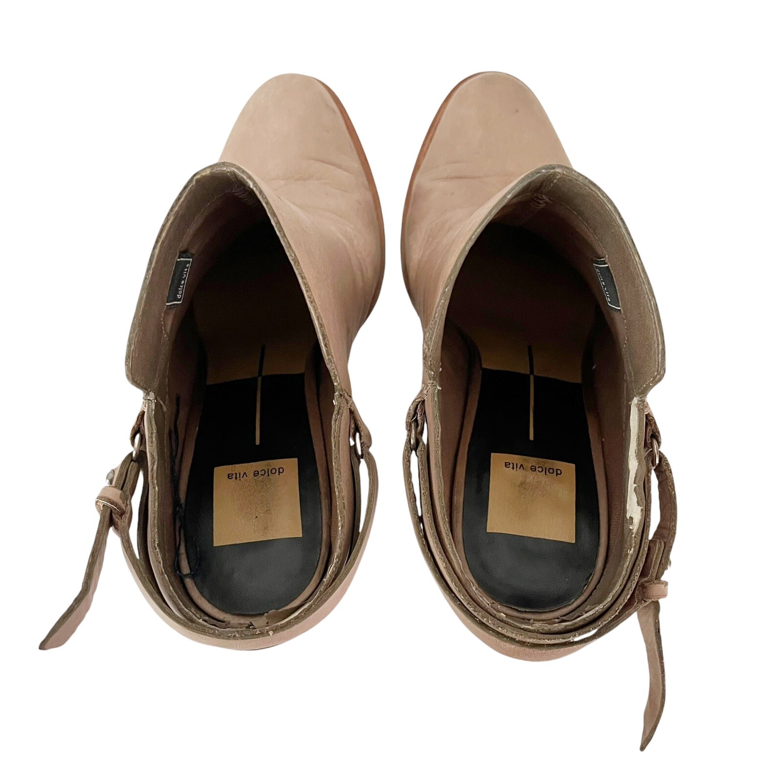 Dolce Vita Ankle Booties Women’s Size 8 Leather Sling Back 3.5 in. Heel Slip On