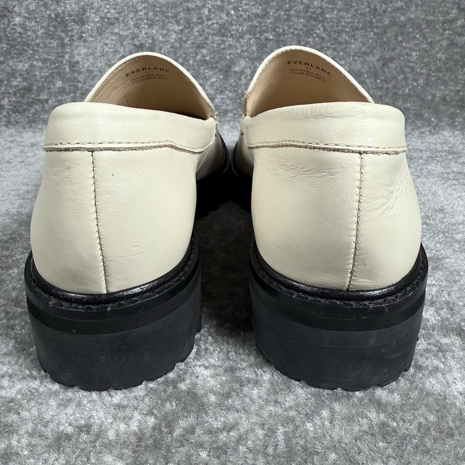EVERLANE The Lug Sole Loafer 9.5 Chunky Parchment Cream Ivory Leather Platform