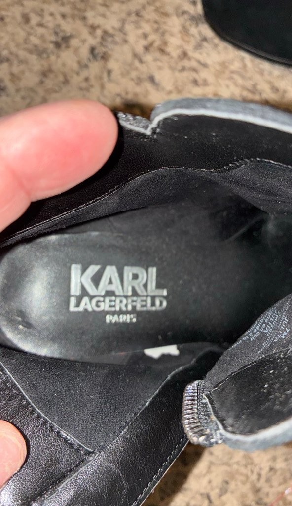 Karl Lagerfeld Black Ankle Boots with Zipper Detail
