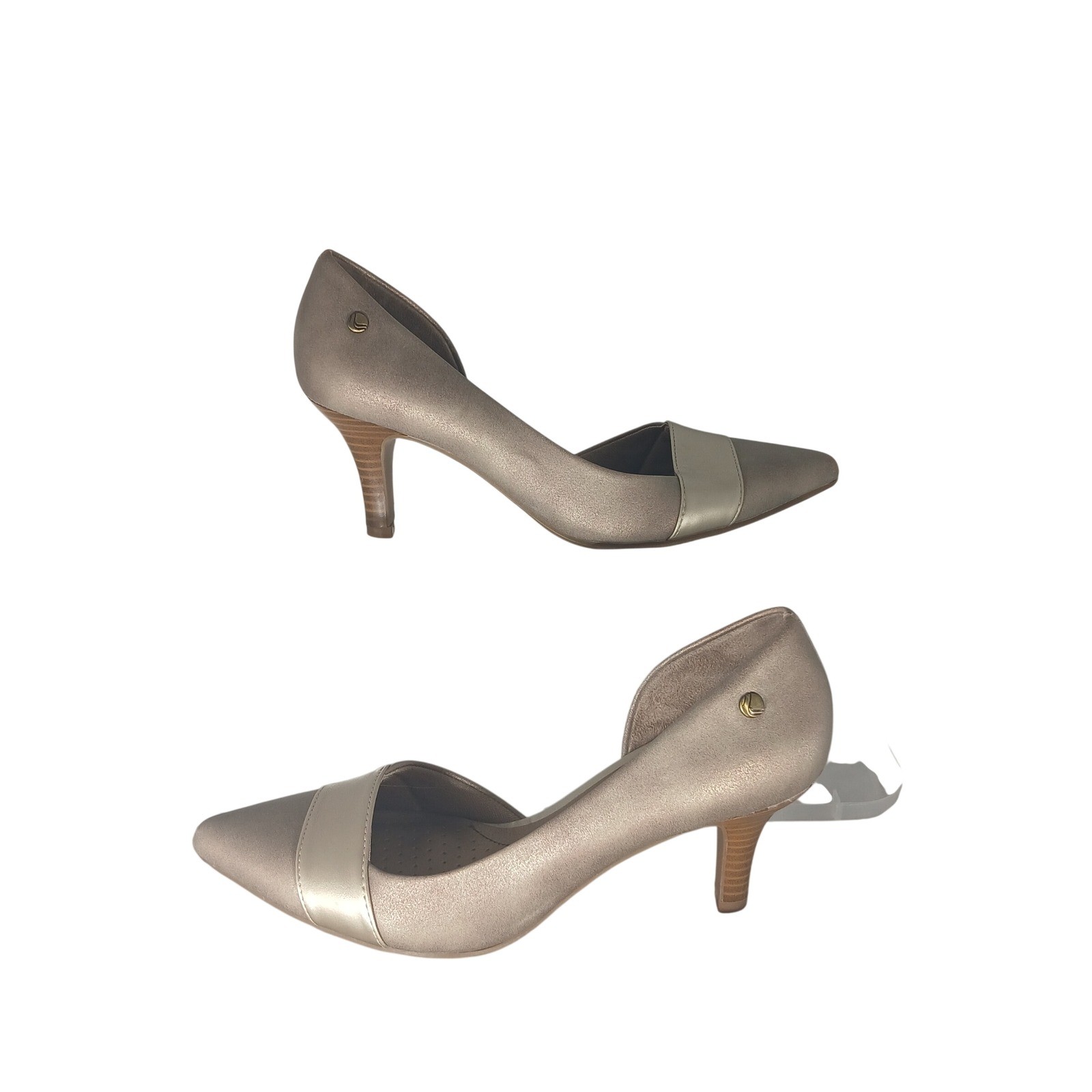 LifeStride Stockard Champagne Metallic d’Orsay Pointed Toe Heels Pumps Mens 7M