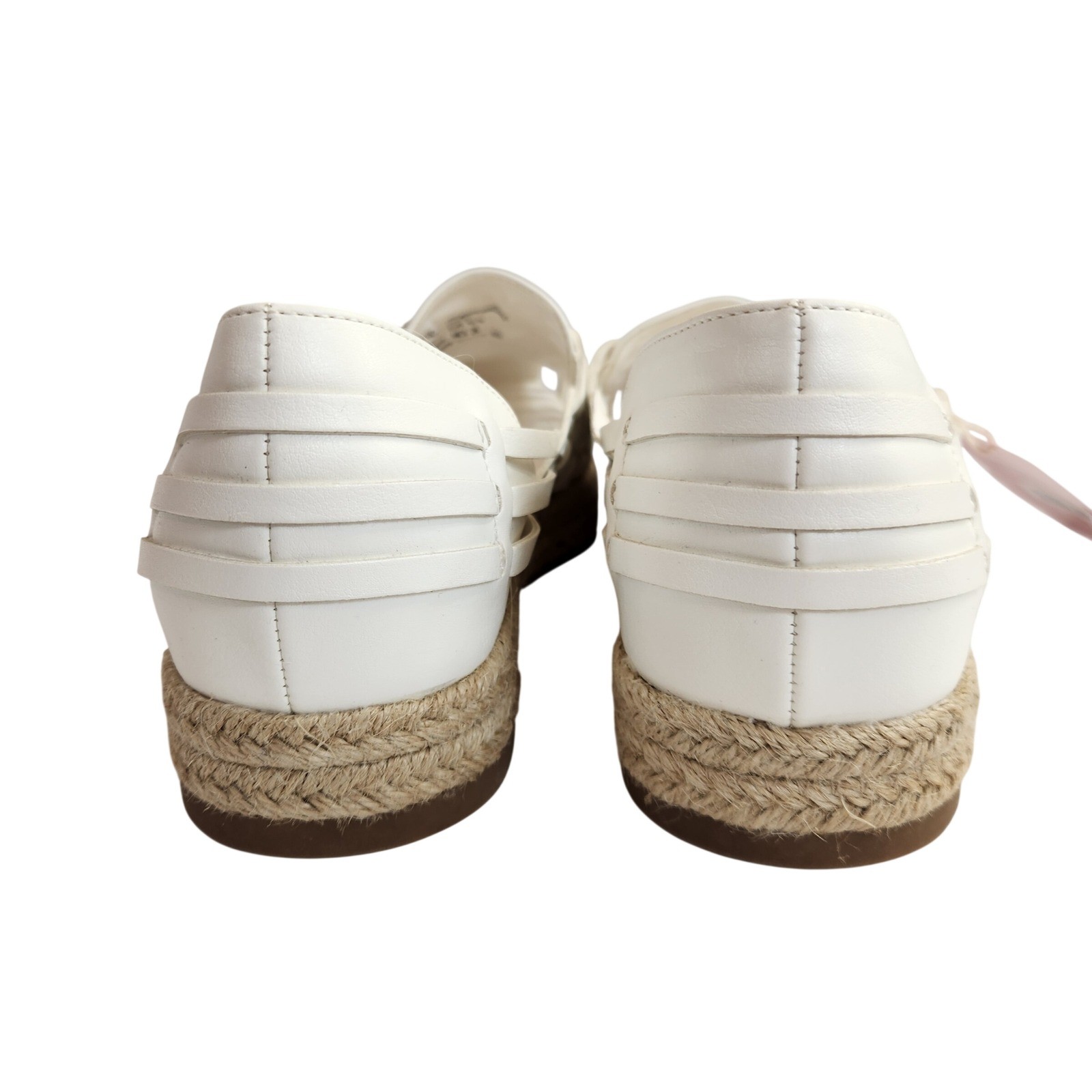 SAM & LIBBY Women’s Asha Espadrille Flats White Size 9 Woven Leather Shoes NWT