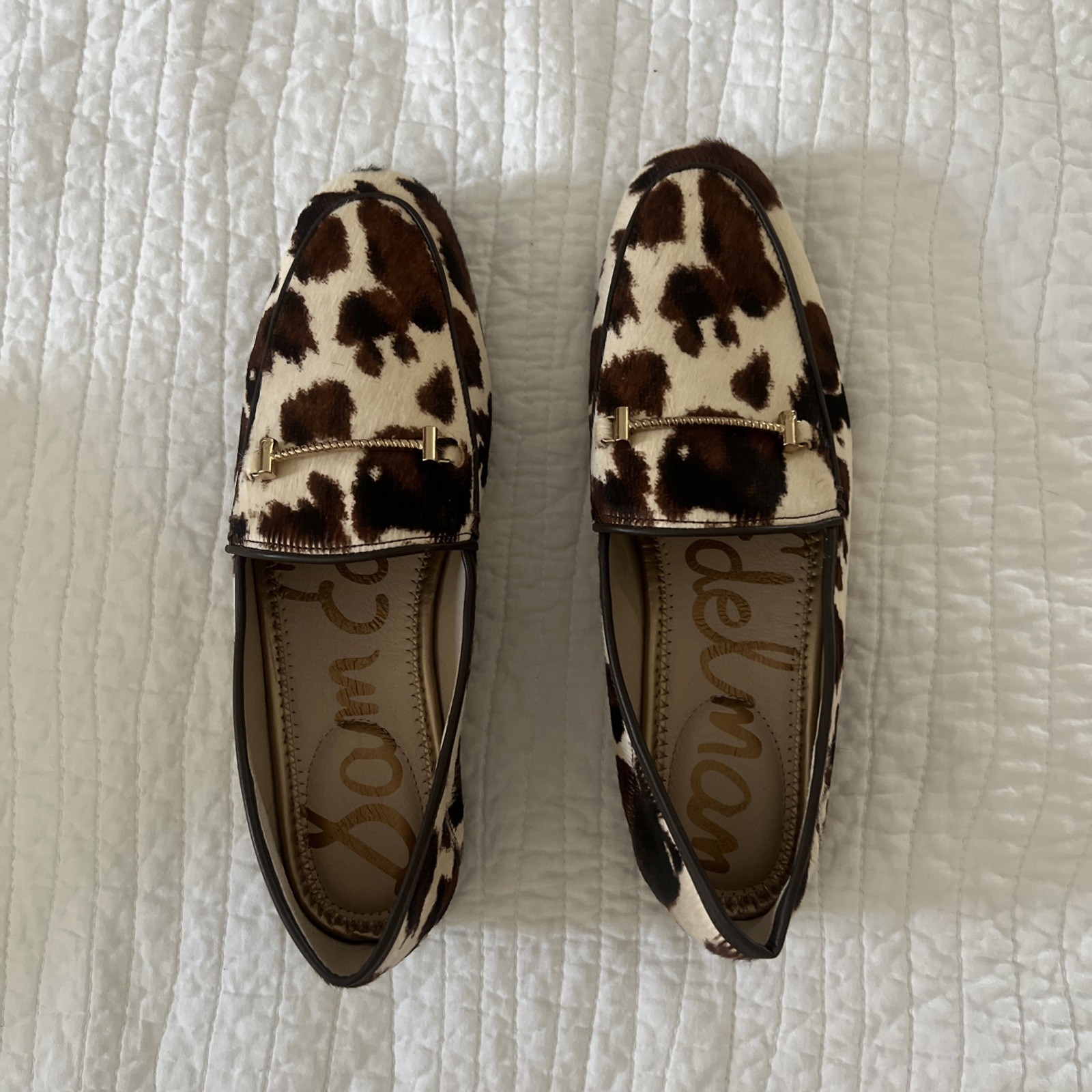 Sam Edelman Animal Print Hair Calf Loafers Size 8M NIB