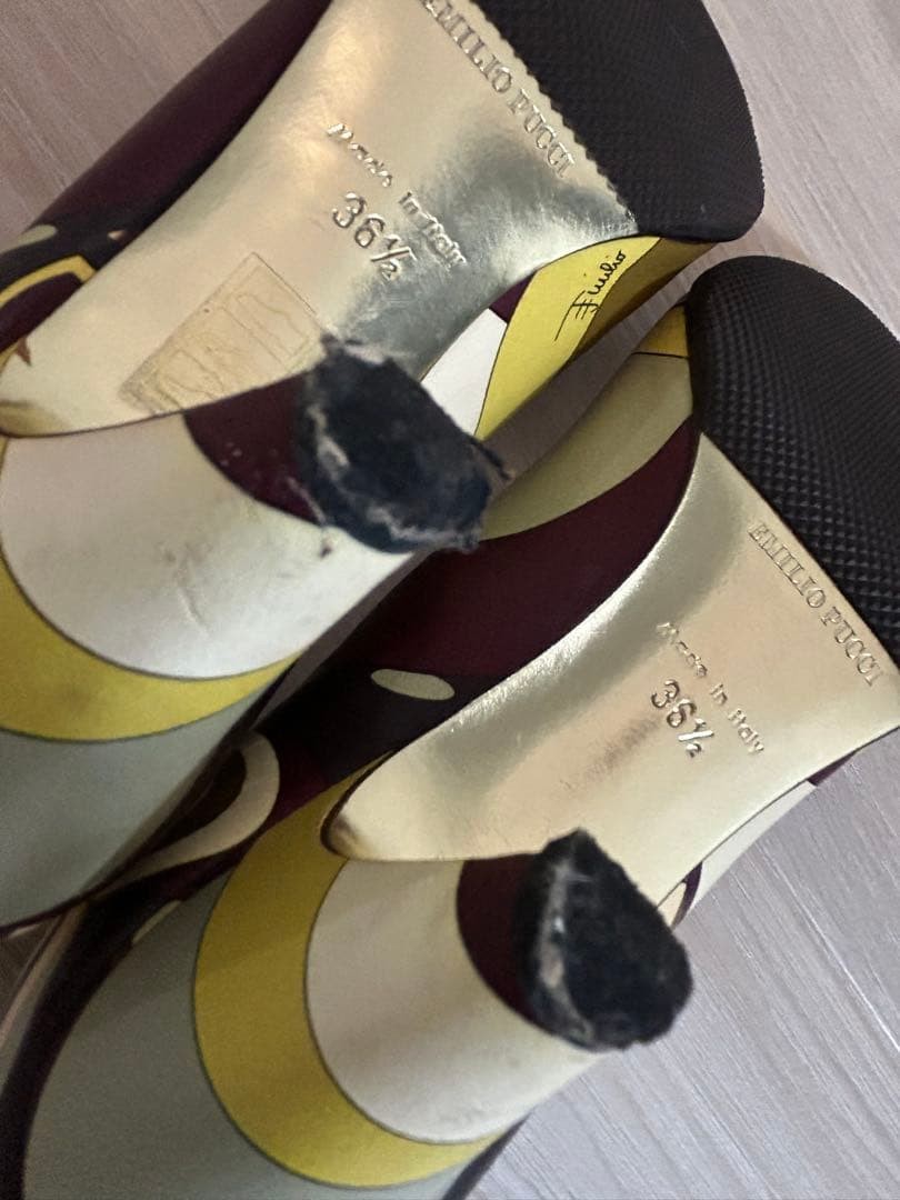 Emilio Pucci Heeled Pumps Multicolor Pointed Toe Size 36.5 Women’s From Japan