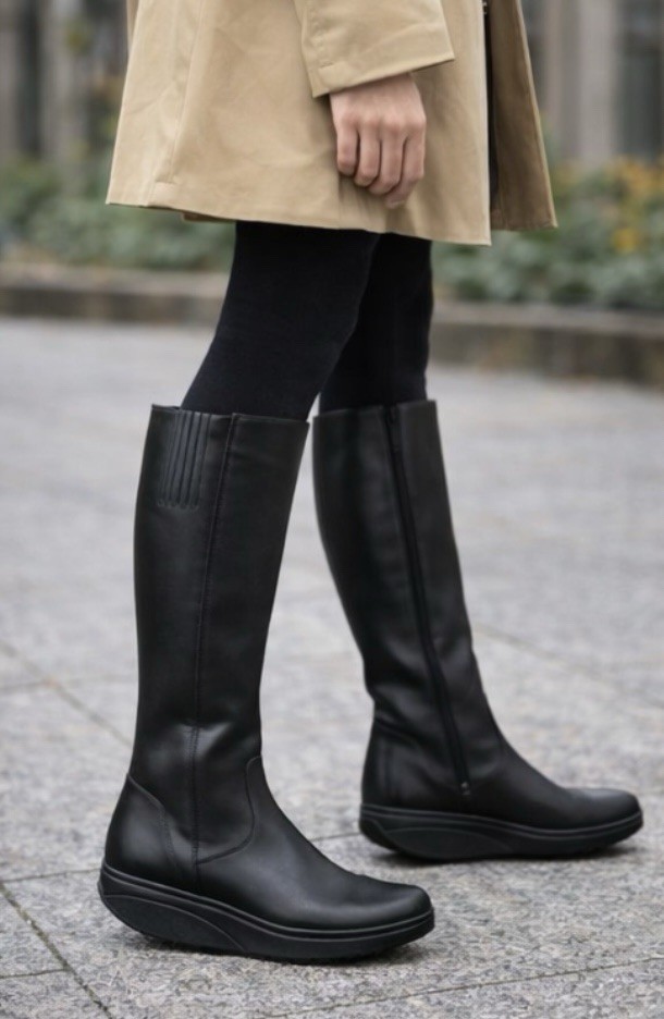 MBT PATENTED MAJA LONG TALL ORTHOPEDIC BOOTS BLACK NAPPA SWISS ENGINEERED SZ 7.5