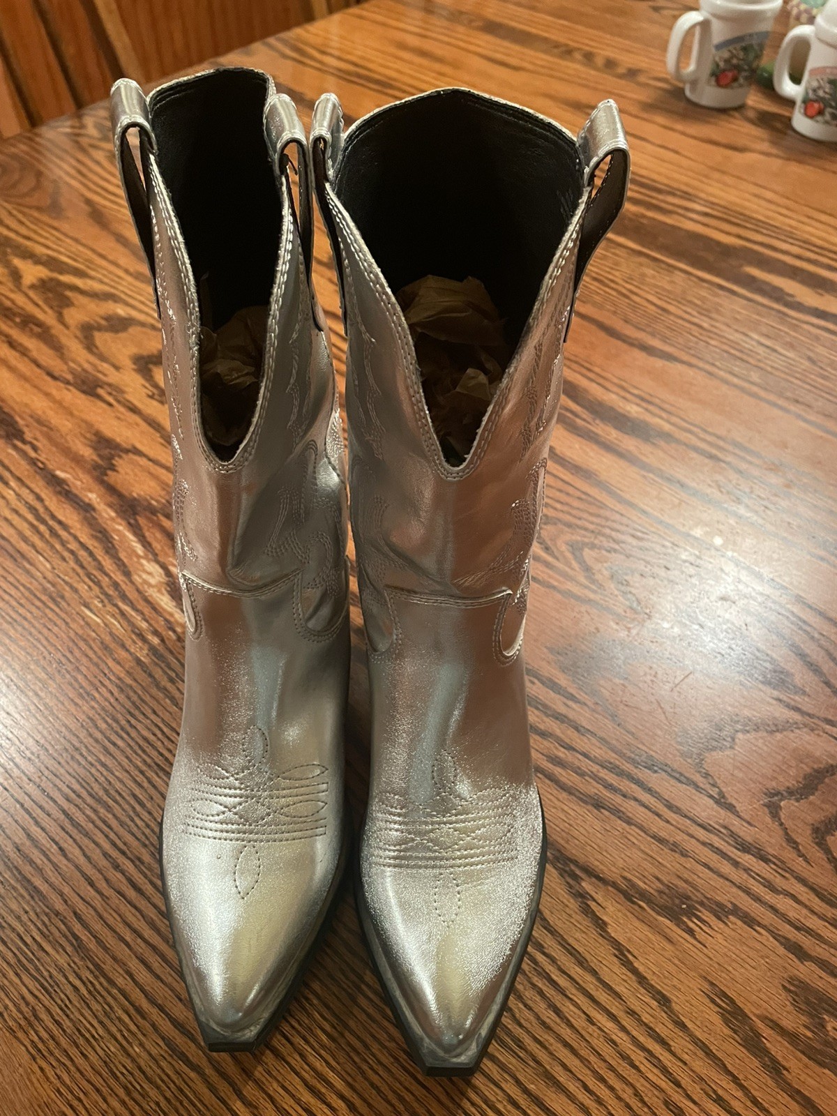 Indigo Road Ladies Silver Cowboy Western Boots SZ 6.5 N W T