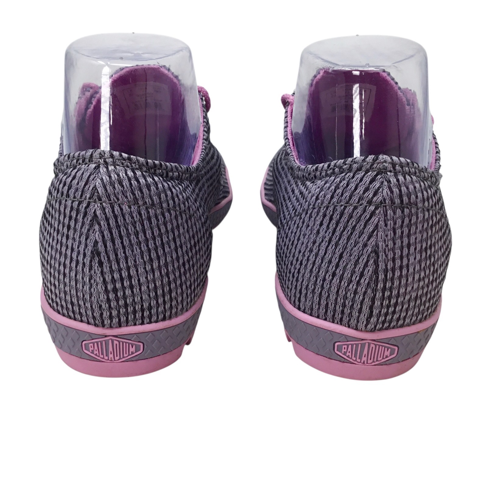 Palladium Slim Oxford Woven Sneakers Pink Black Womens Size 7.5 Lace Up Lug Sole