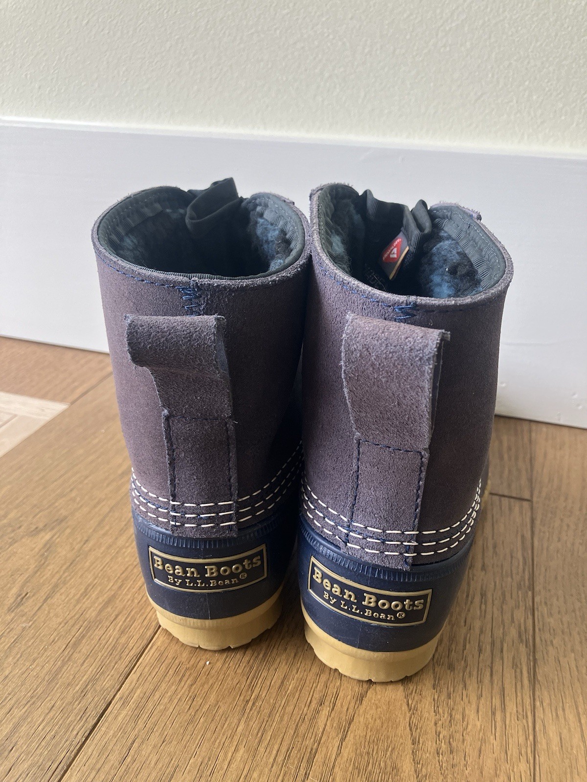 LL Bean Blue Front Zip Fleece Lined Insulated Duck Boots Women’s 6 , 8 9 11