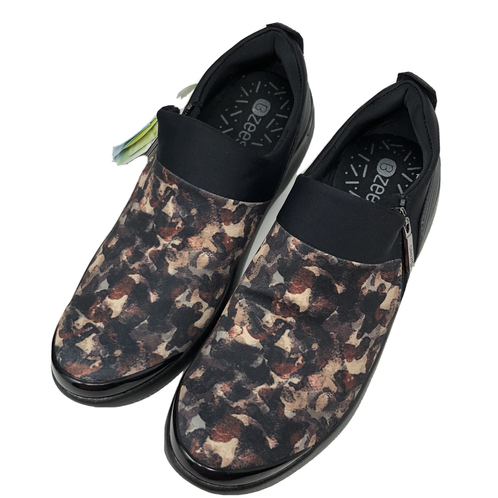 Bzees Axis Women’s Size 8.5W Wide Washable Black Leopard print Flats Shoes NWT