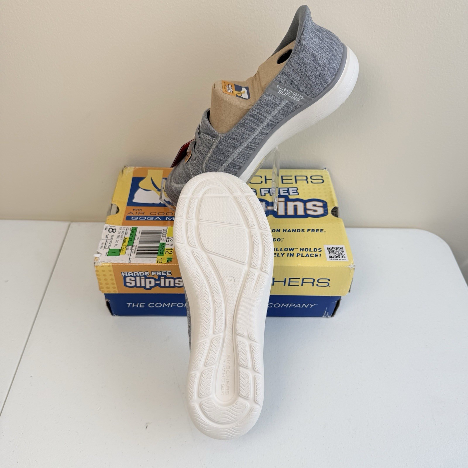 Skechers Hands Free Slip-Ins On-The-GO Flex Womens 8.5 Wide Grey Shoes