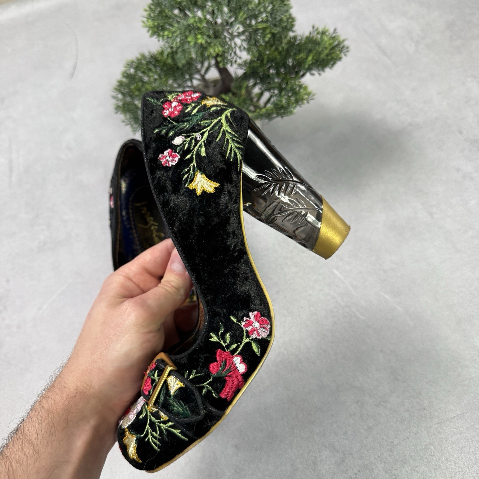 Irregular Choice Men Floral Heels Avant Garde Pumps Size 39 Us 9