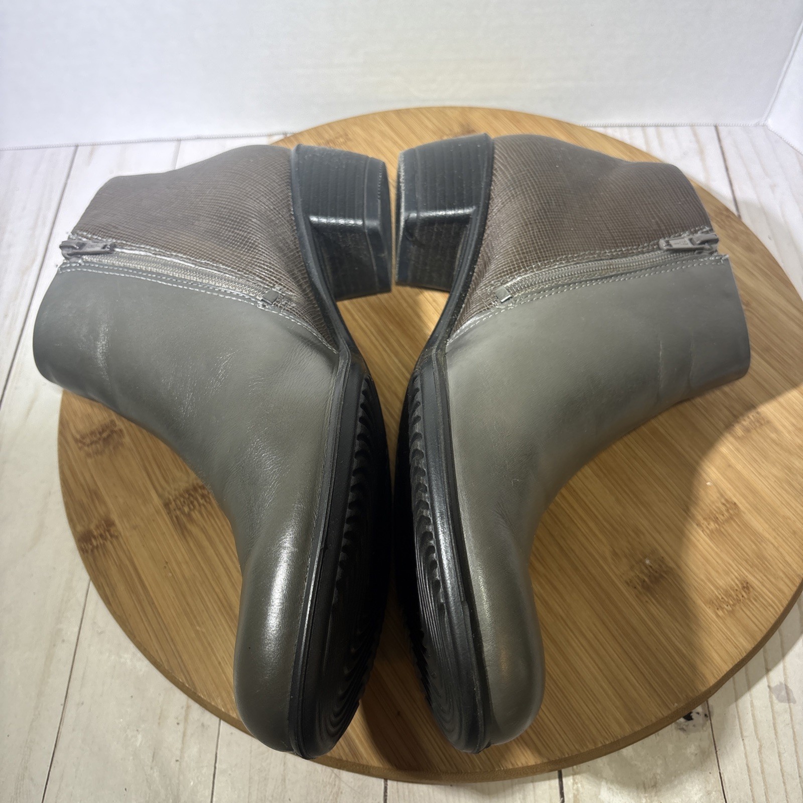 Ecco Touch 35 Side Zip Ankle Boots Women’s Gray Brown Size EU 40